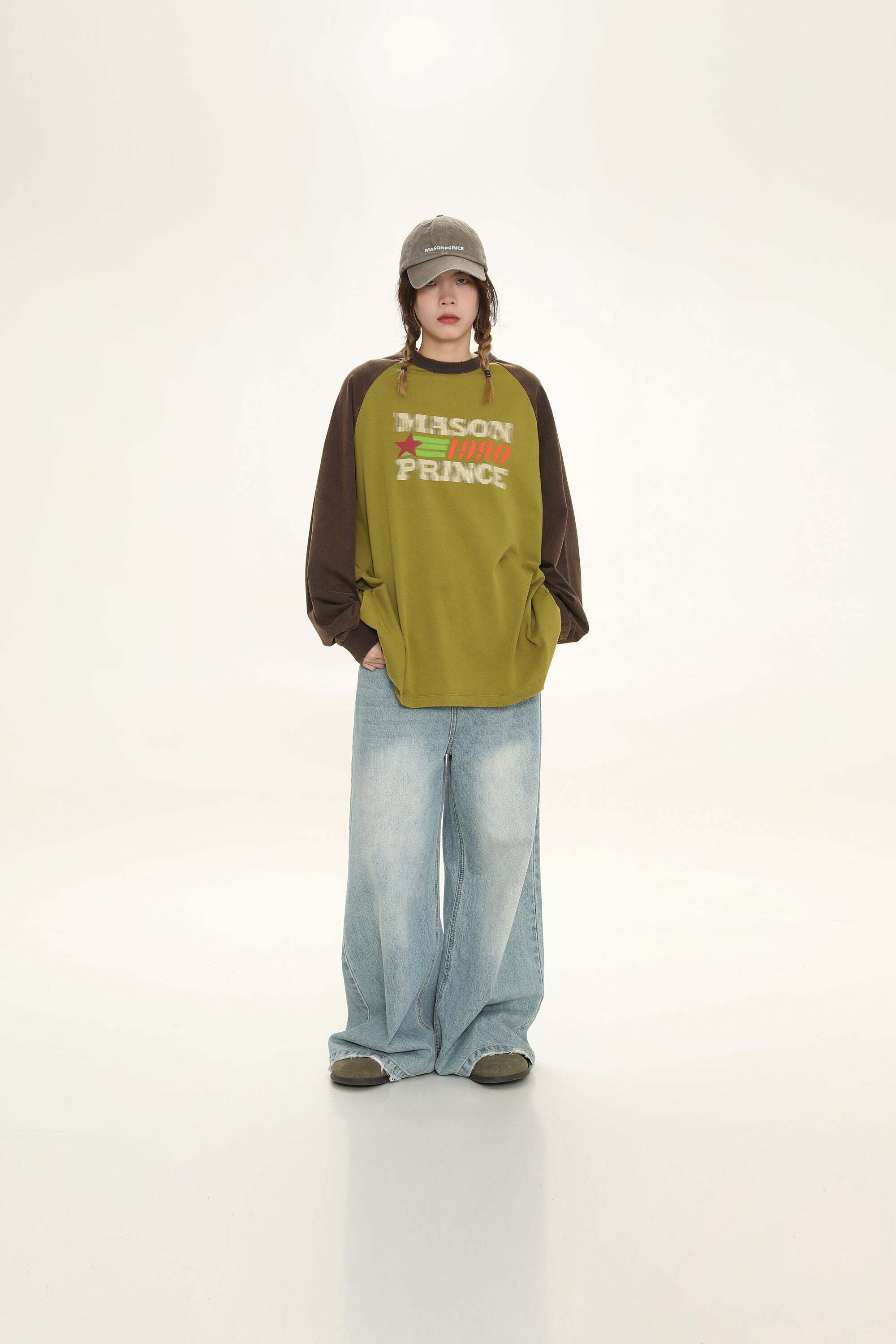 MASONPRINCE '1990' Contrast Long Sleeve - Y2K Grunge, 90s Fashion, Retro Summer & Party Outfits