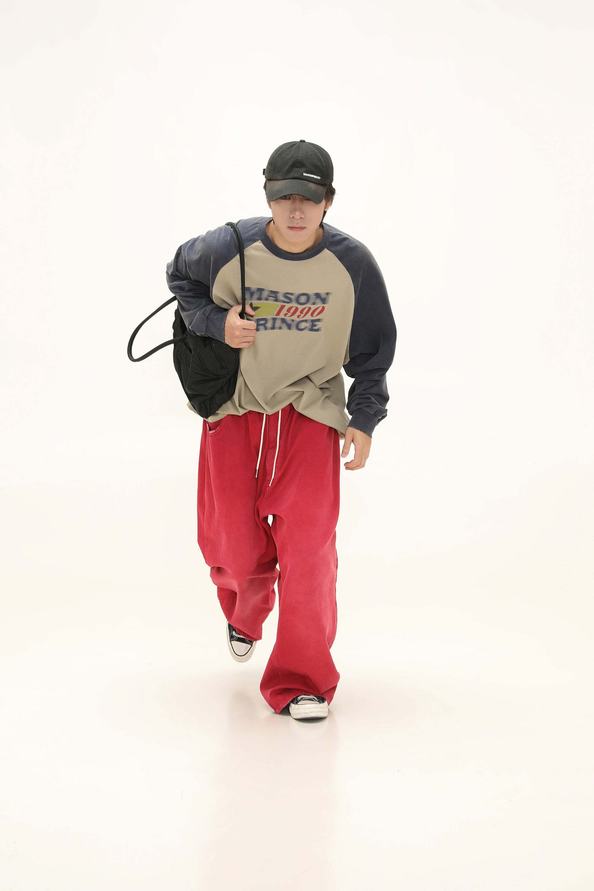 MASONPRINCE '1990' Contrast Long Sleeve - Y2K Grunge, 90s Fashion, Retro Summer & Party Outfits