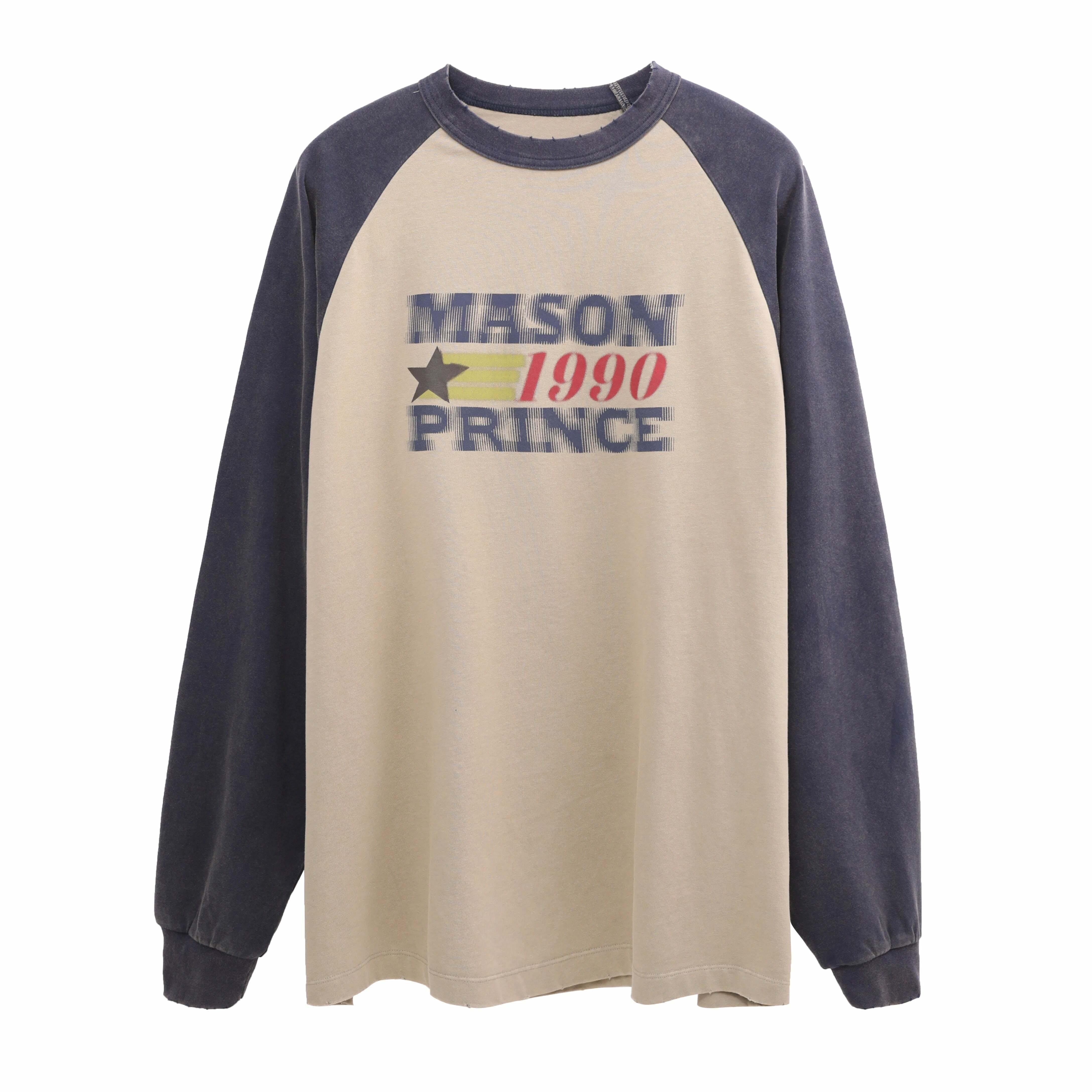 MASONPRINCE '1990' Contrast Long Sleeve - Y2K Grunge, 90s Fashion, Retro Summer Outfit