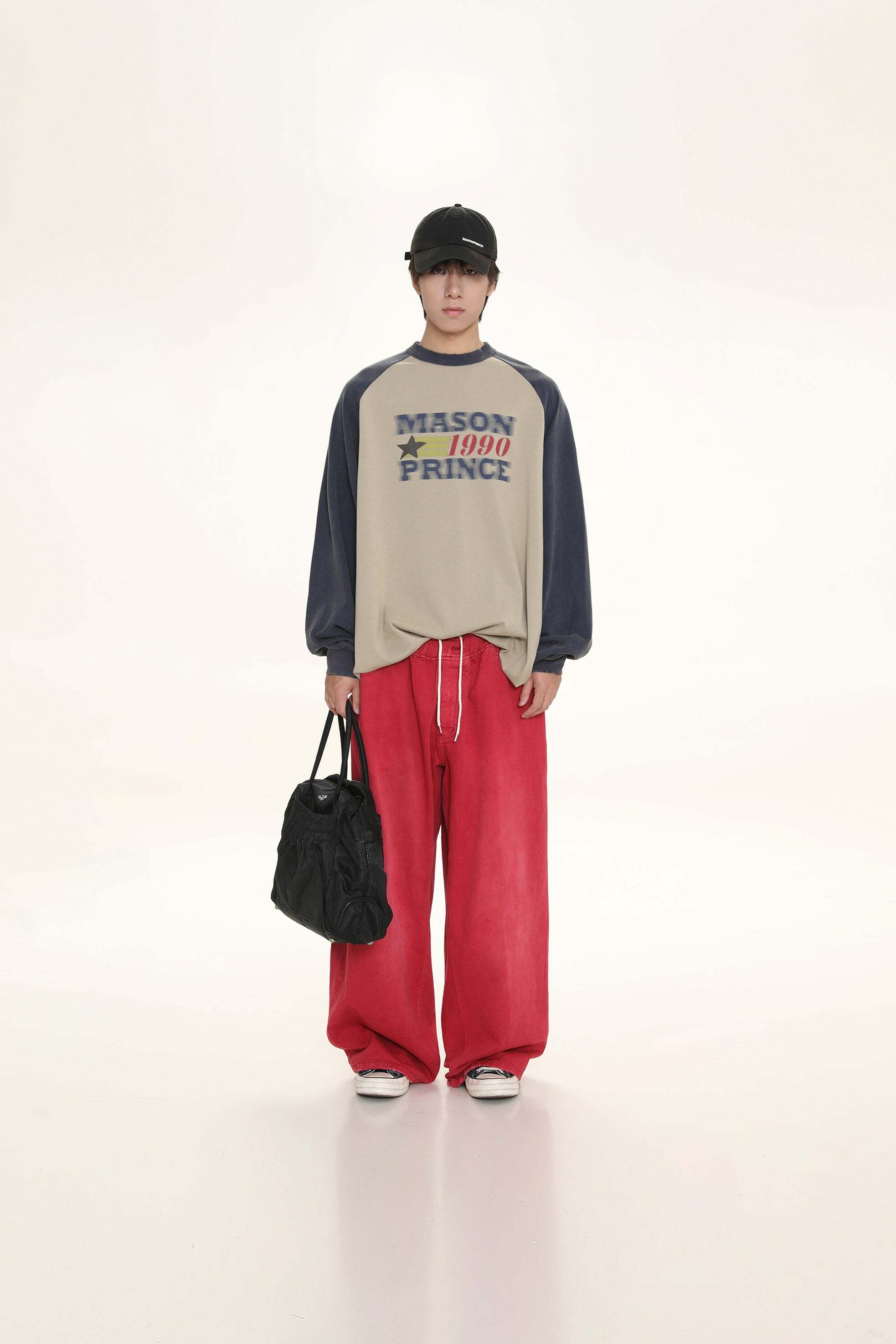 MASONPRINCE '1990' Contrast Long Sleeve - Y2K Grunge, 90s Fashion, Retro Summer Outfit