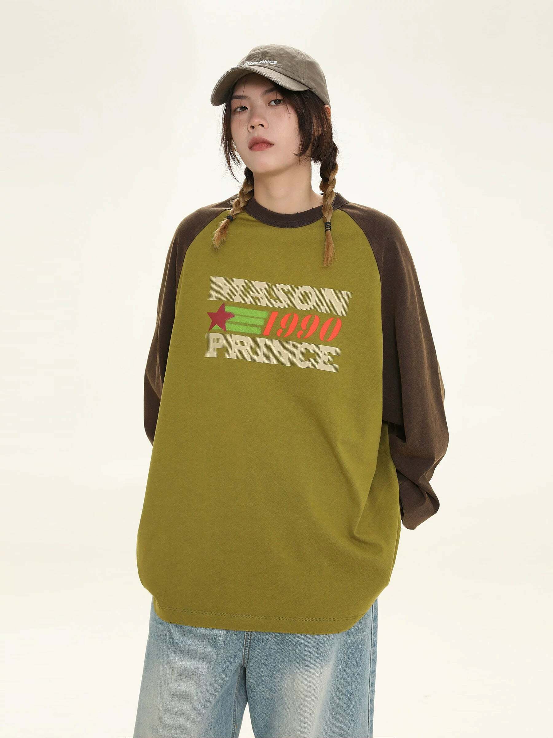MASONPRINCE '1990' Contrast Long Sleeve - Y2K Grunge, 90s Fashion, Retro Summer Outfit