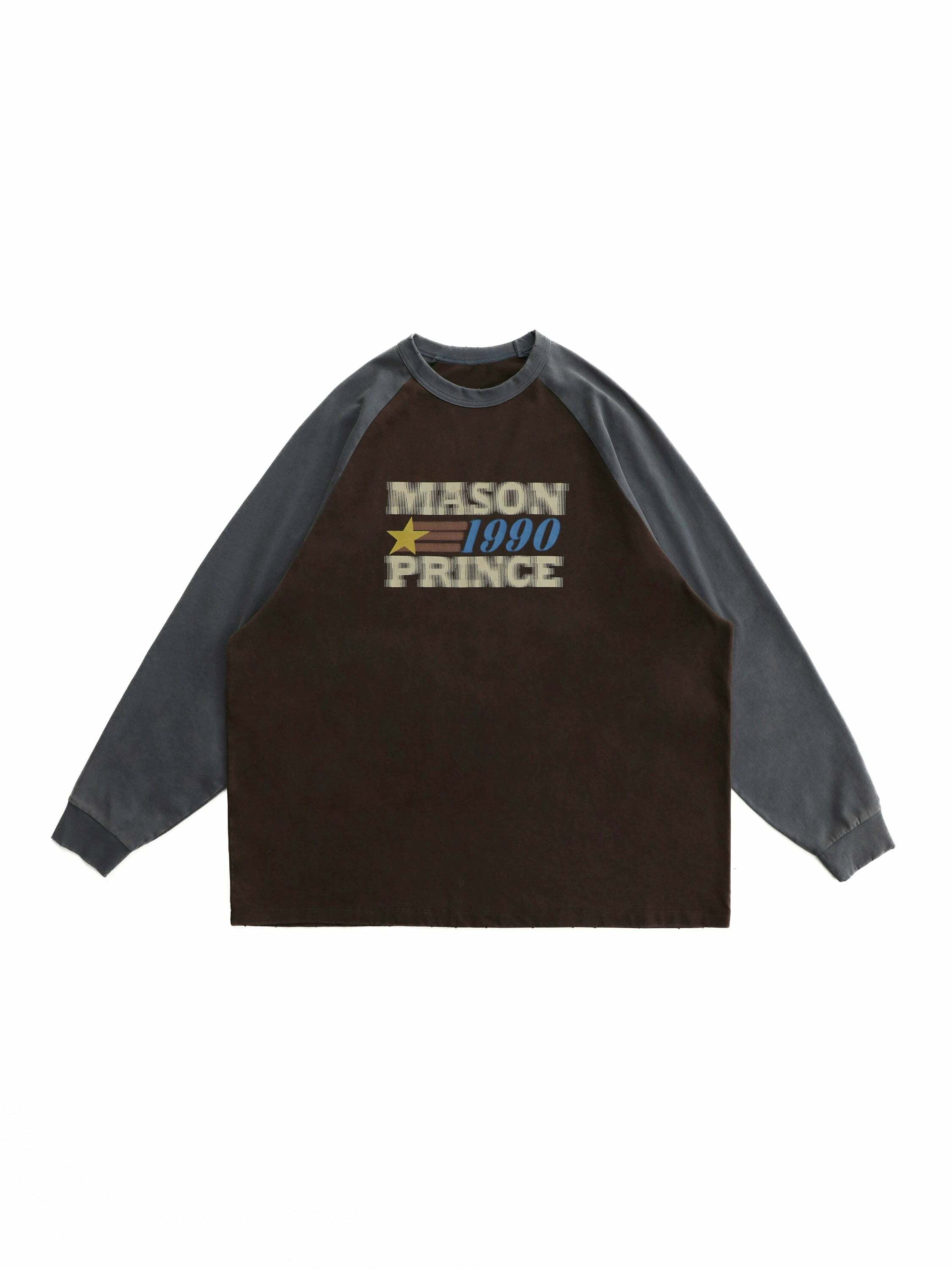 MASONPRINCE '1990' Contrast Long Sleeve - Y2K Grunge, 90s Fashion, Retro Summer Outfit