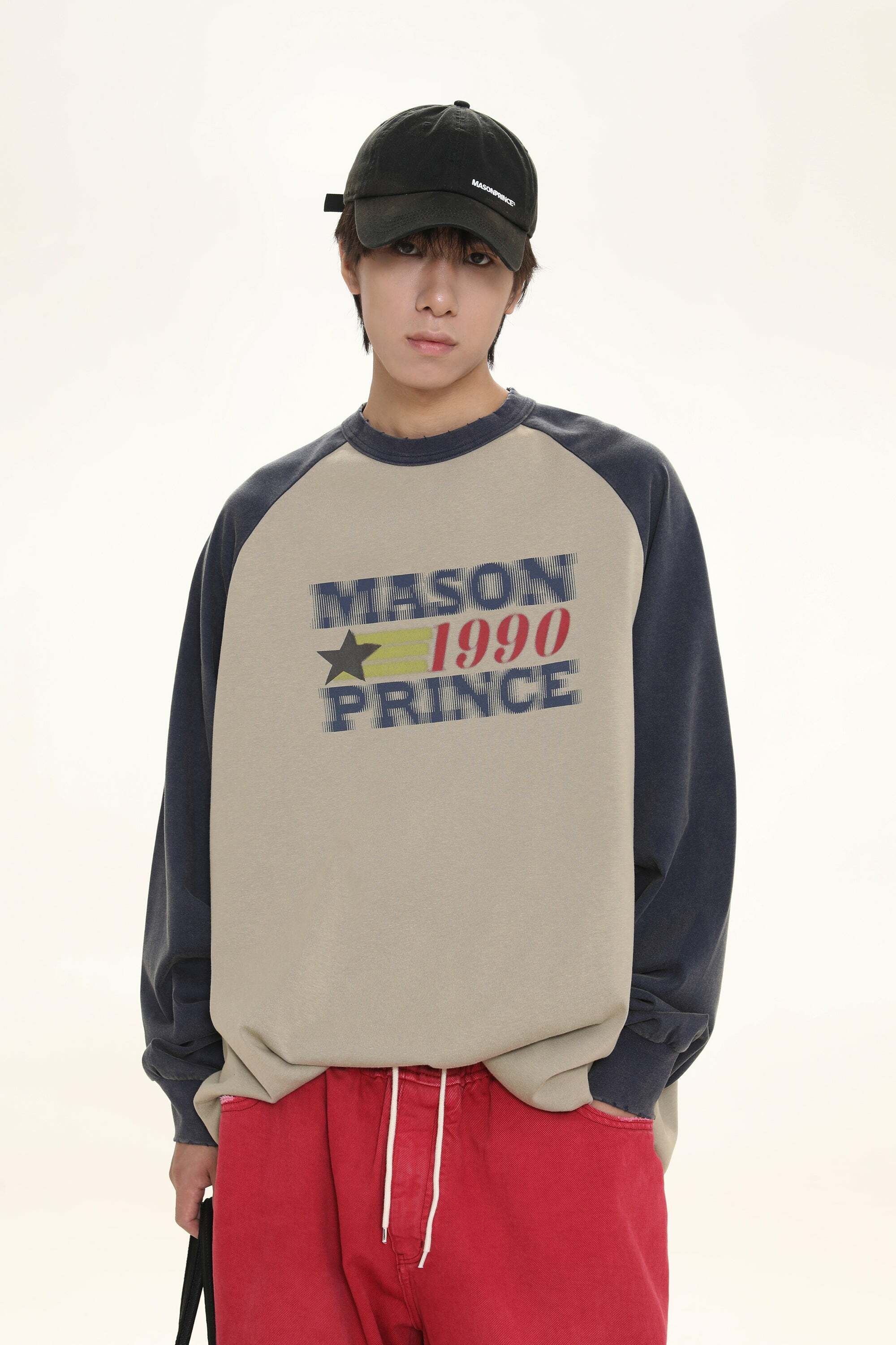 MASONPRINCE '1990' Contrast Long Sleeve - Y2K Grunge, 90s Fashion, Retro Summer Outfit