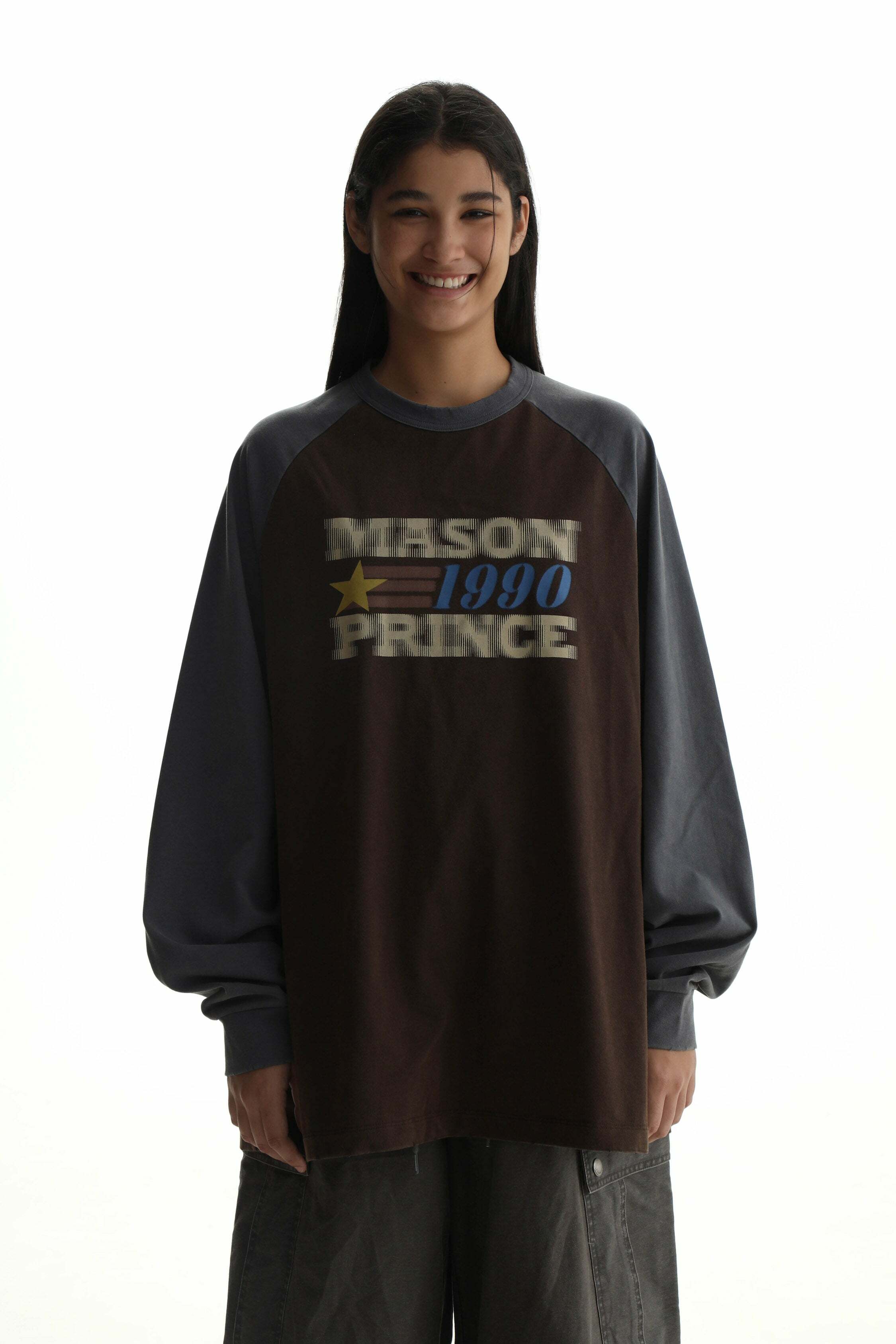MASONPRINCE '1990' Contrast Long Sleeve - Y2K Grunge, 90s Fashion, Retro Summer Outfit