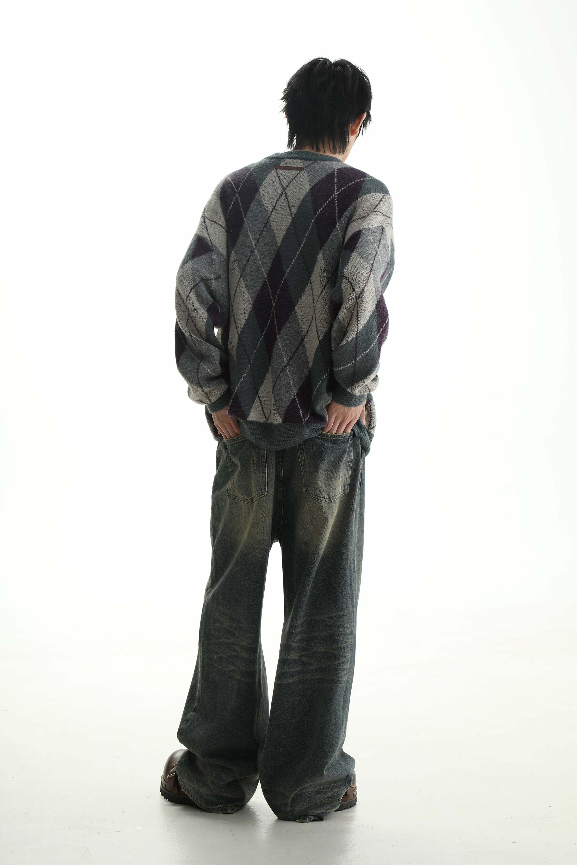 MASONPRINCE Argyle Sweater - Y2K Summer Grunge, 90s Retro, Pastel Goth, Y2K Club
