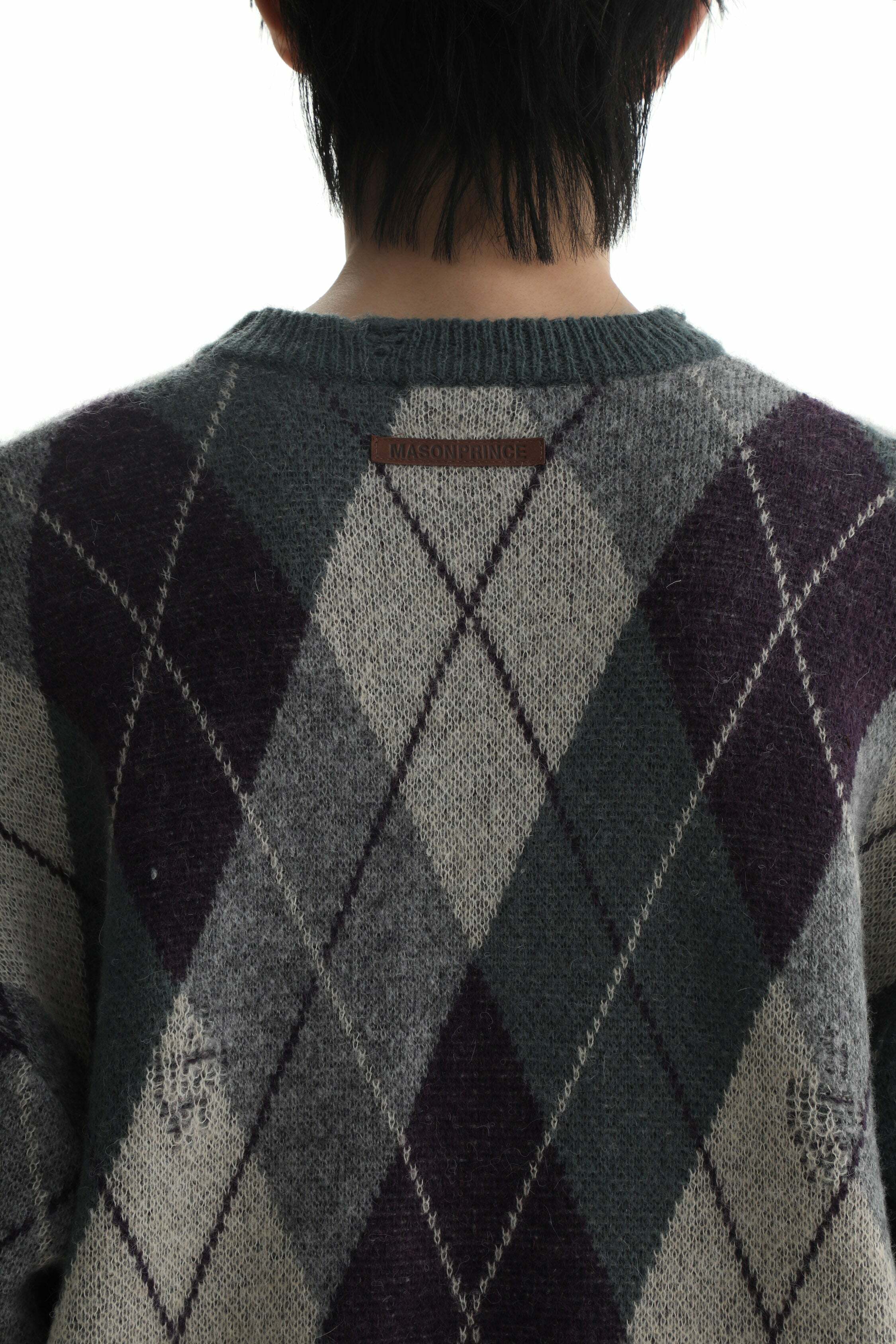MASONPRINCE Argyle Sweater - Y2K Summer Grunge, 90s Retro, Pastel Goth, Y2K Club