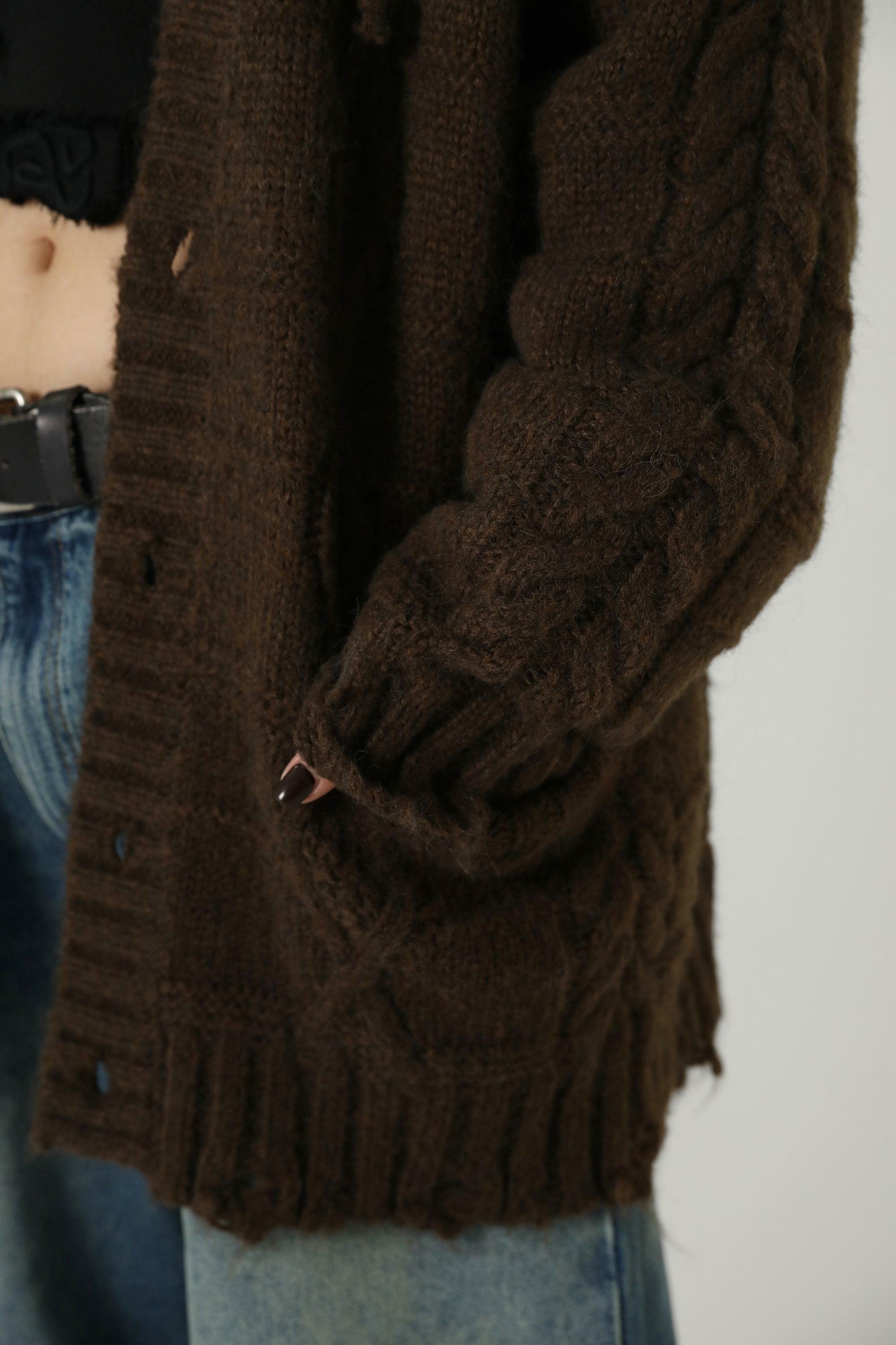 MASONPRINCE Edith Knit Hooded Cardigan - Y2K Summer Grunge, 90s Retro, Pastel Goth, Y2