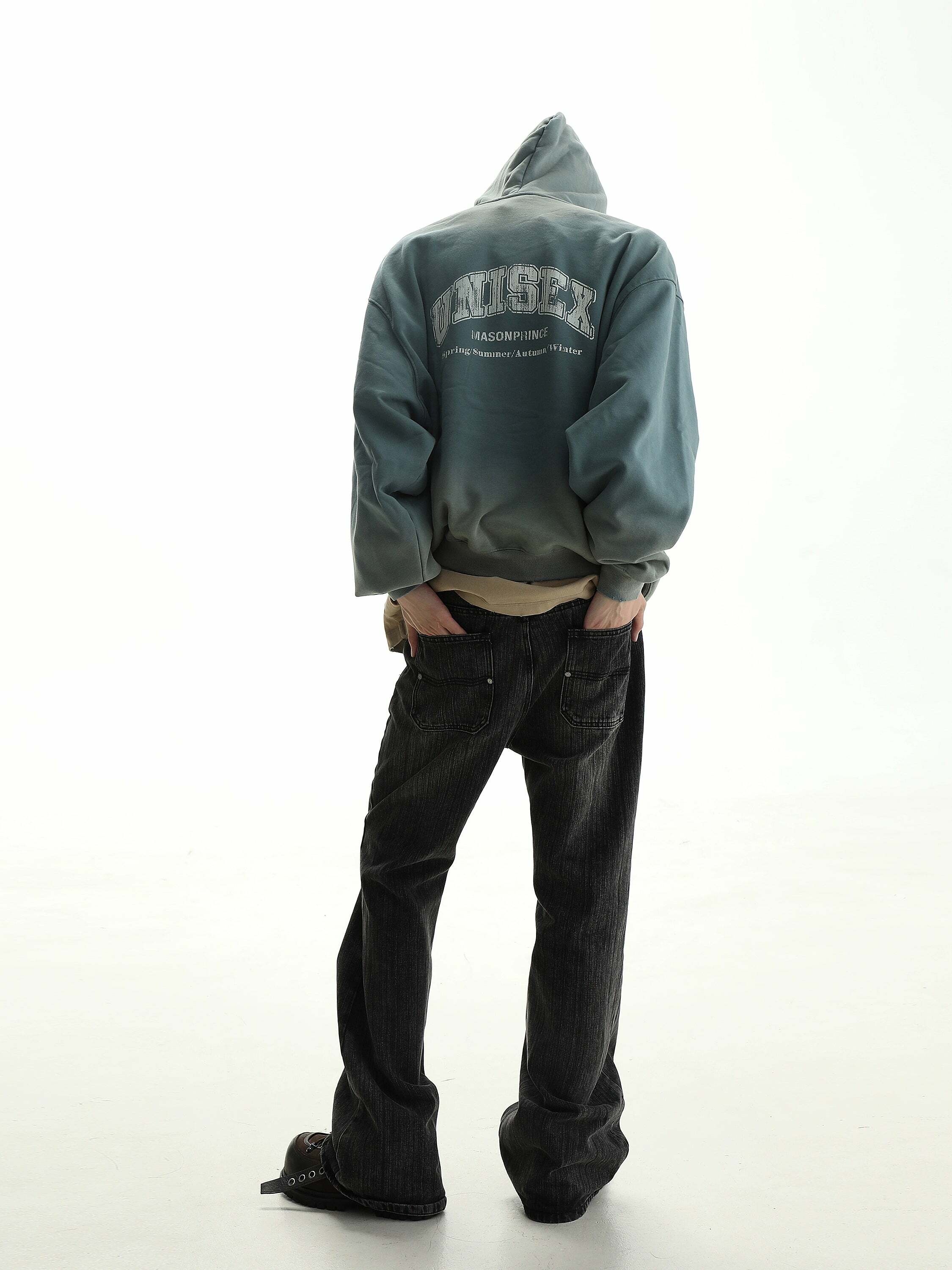 MASONPRINCE Faded Hoodie - Y2K Grunge, 90s Retro, Summer Outfits, Pastel Goth, Y2