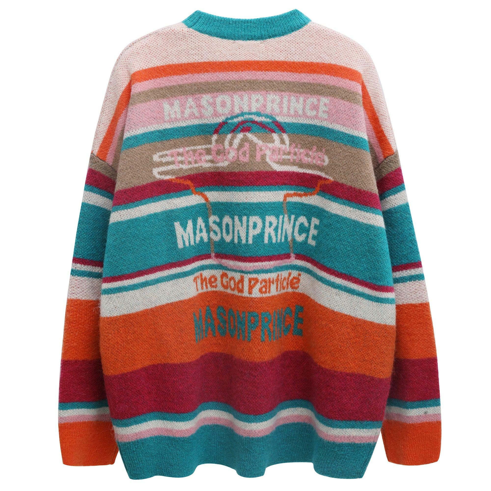MASONPRINCE Multi-Color Alpaca Knit Sweater - Y2K Grunge, 90s Retro, Pastel Goth Fashion