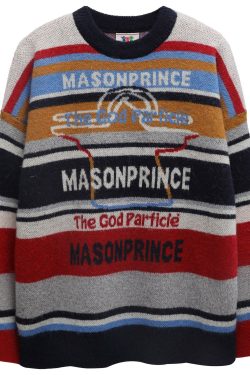 MASONPRINCE Multi-Color Alpaca Knit Sweater - Y2K Grunge, 90s Retro, Pastel Goth Fashion