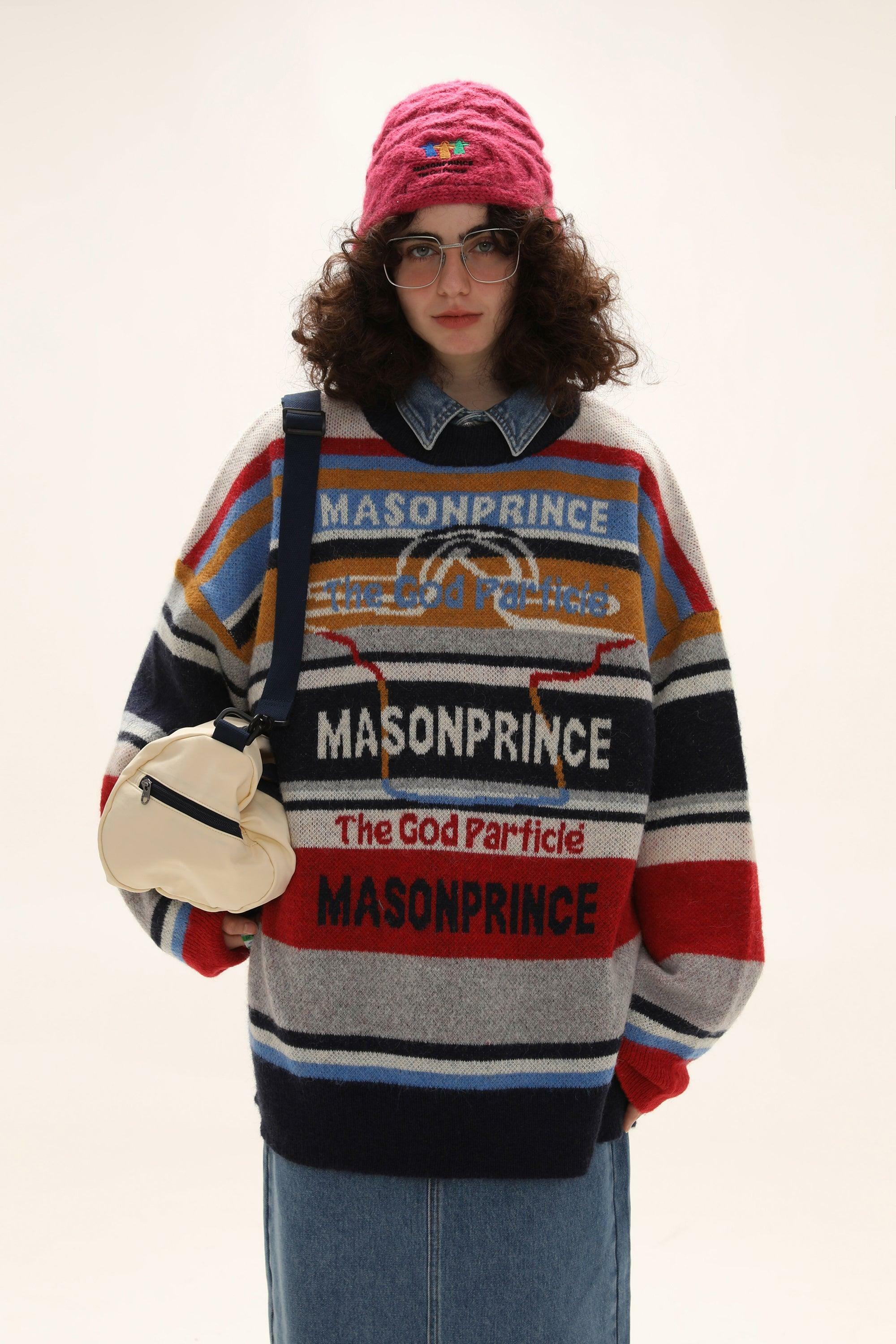 MASONPRINCE Multi-Color Alpaca Knit Sweater - Y2K Grunge, 90s Retro, Pastel Goth Fashion