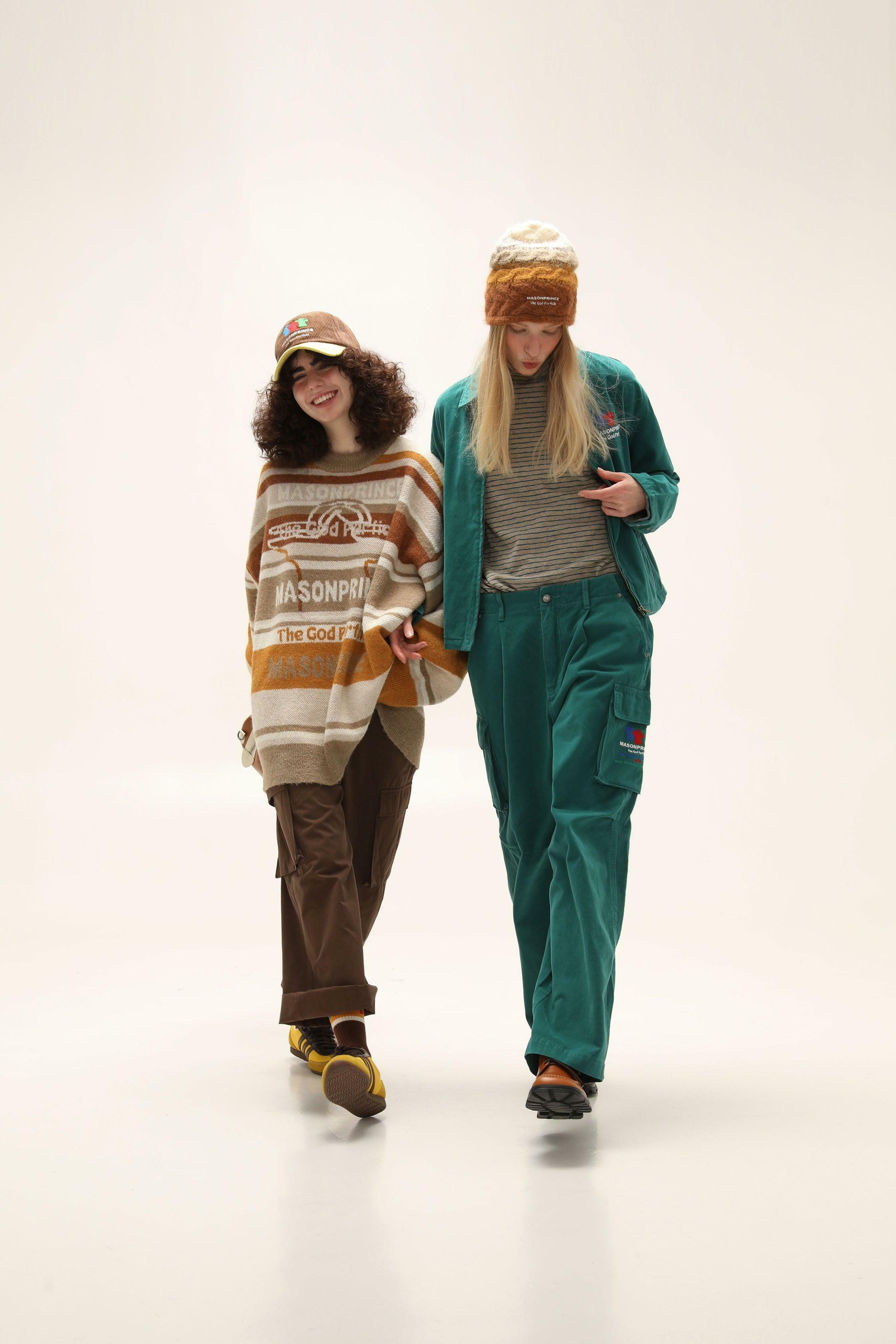 MASONPRINCE Multi-Color Alpaca Knit Sweater - Y2K Grunge, 90s Retro, Pastel Goth Fashion