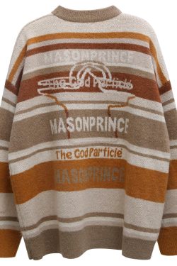 MASONPRINCE Multi-Color Alpaca Knit Sweater - Y2K Grunge, 90s Retro, Pastel Goth Fashion