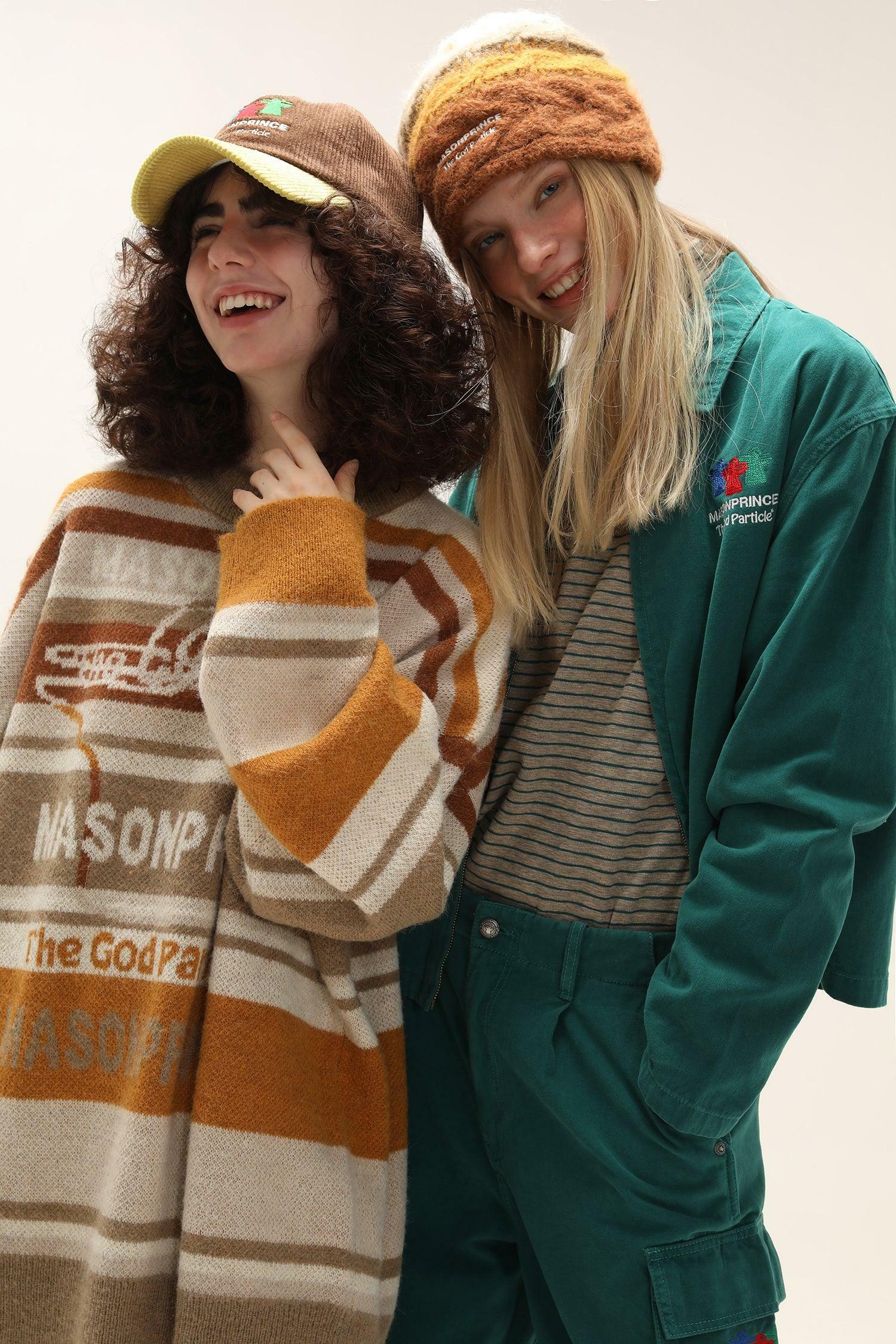 MASONPRINCE Multi-Color Alpaca Knit Sweater - Y2K Grunge, 90s Retro, Pastel Goth Fashion