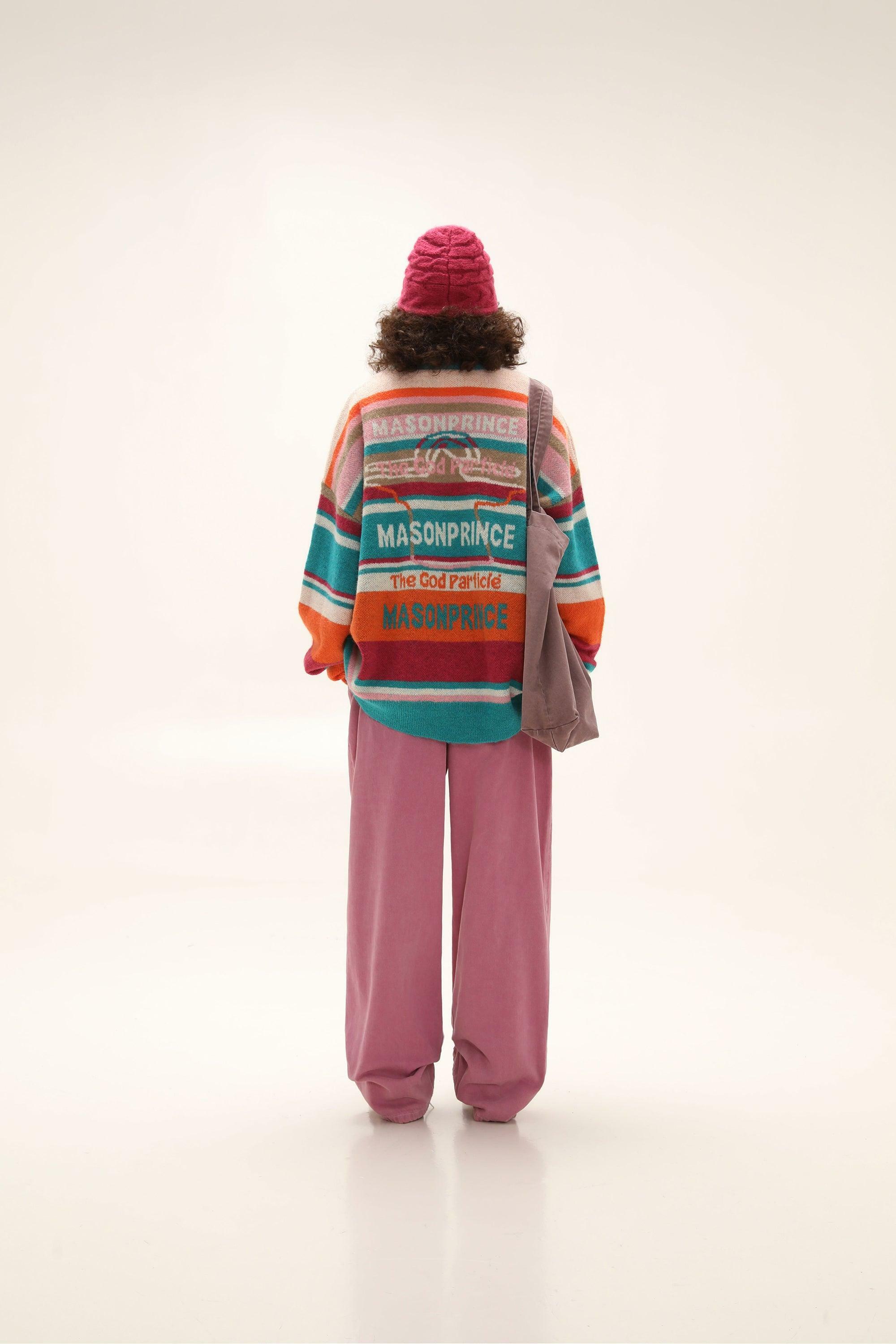 MASONPRINCE Multi-Color Alpaca Knit Sweater - Y2K Grunge, 90s Retro, Pastel Goth Fashion