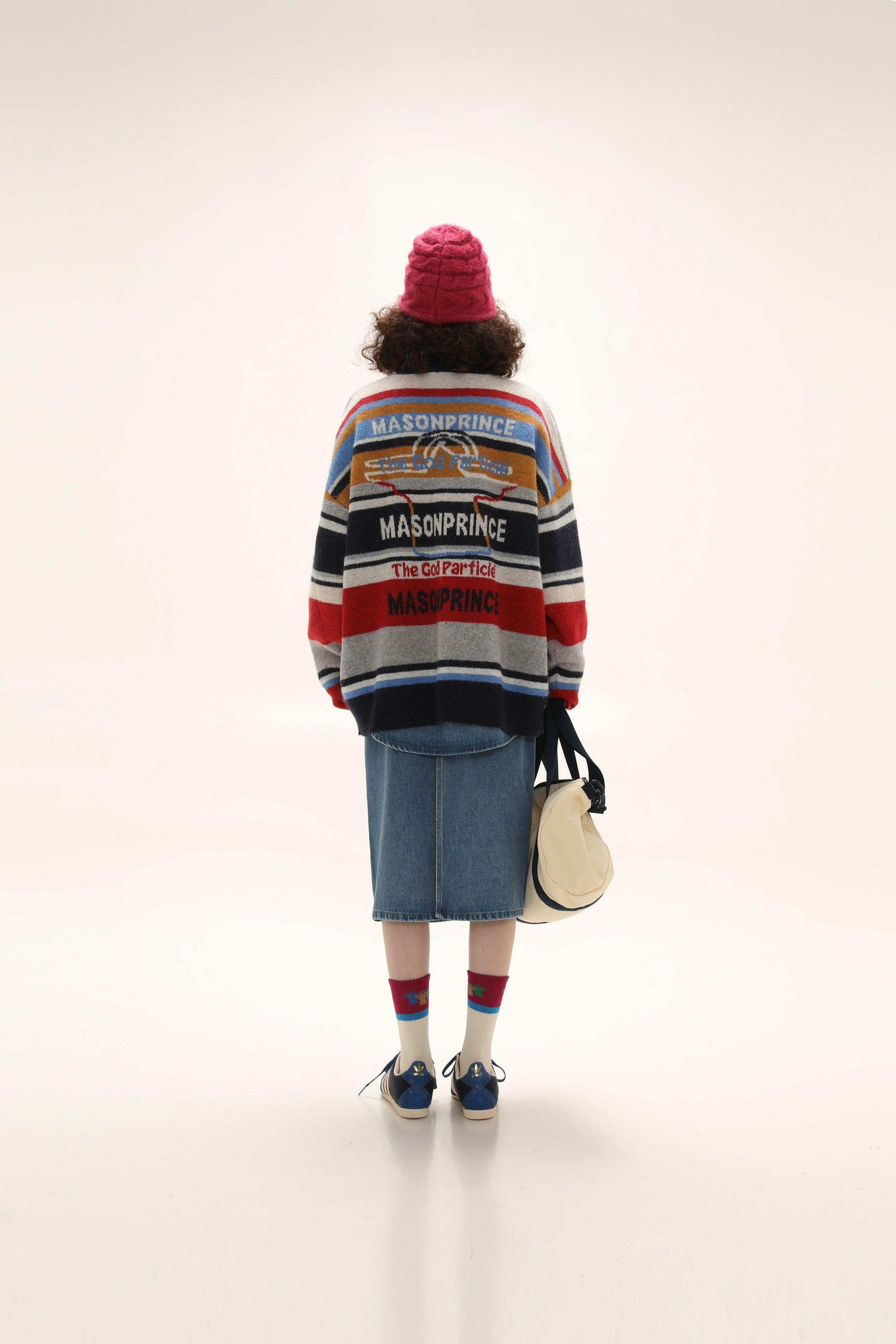 MASONPRINCE Multi-Color Alpaca Knit Sweater - Y2K Grunge, 90s Retro, Pastel Goth Fashion