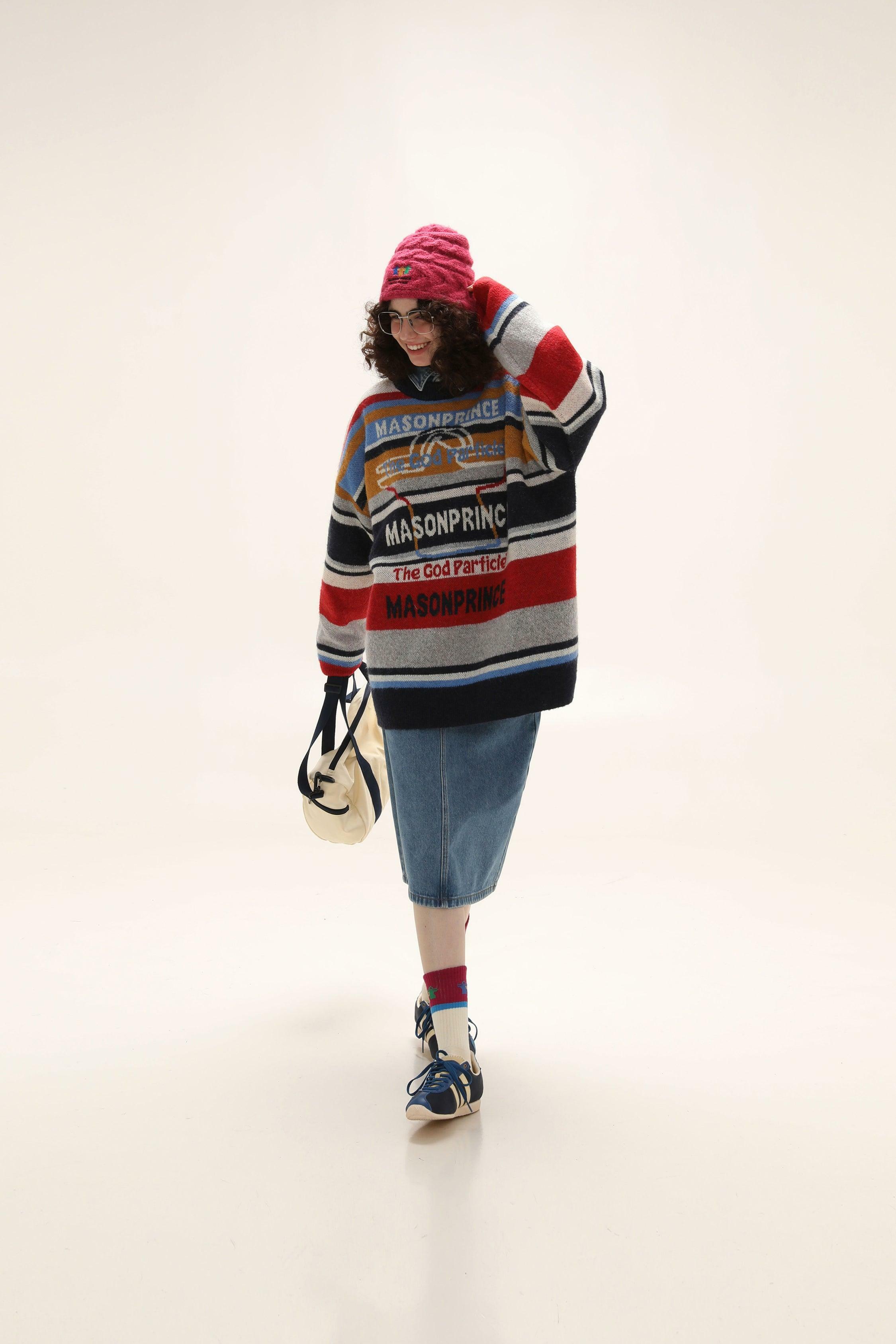 MASONPRINCE Multi-Color Alpaca Knit Sweater - Y2K Grunge, 90s Retro, Pastel Goth Fashion