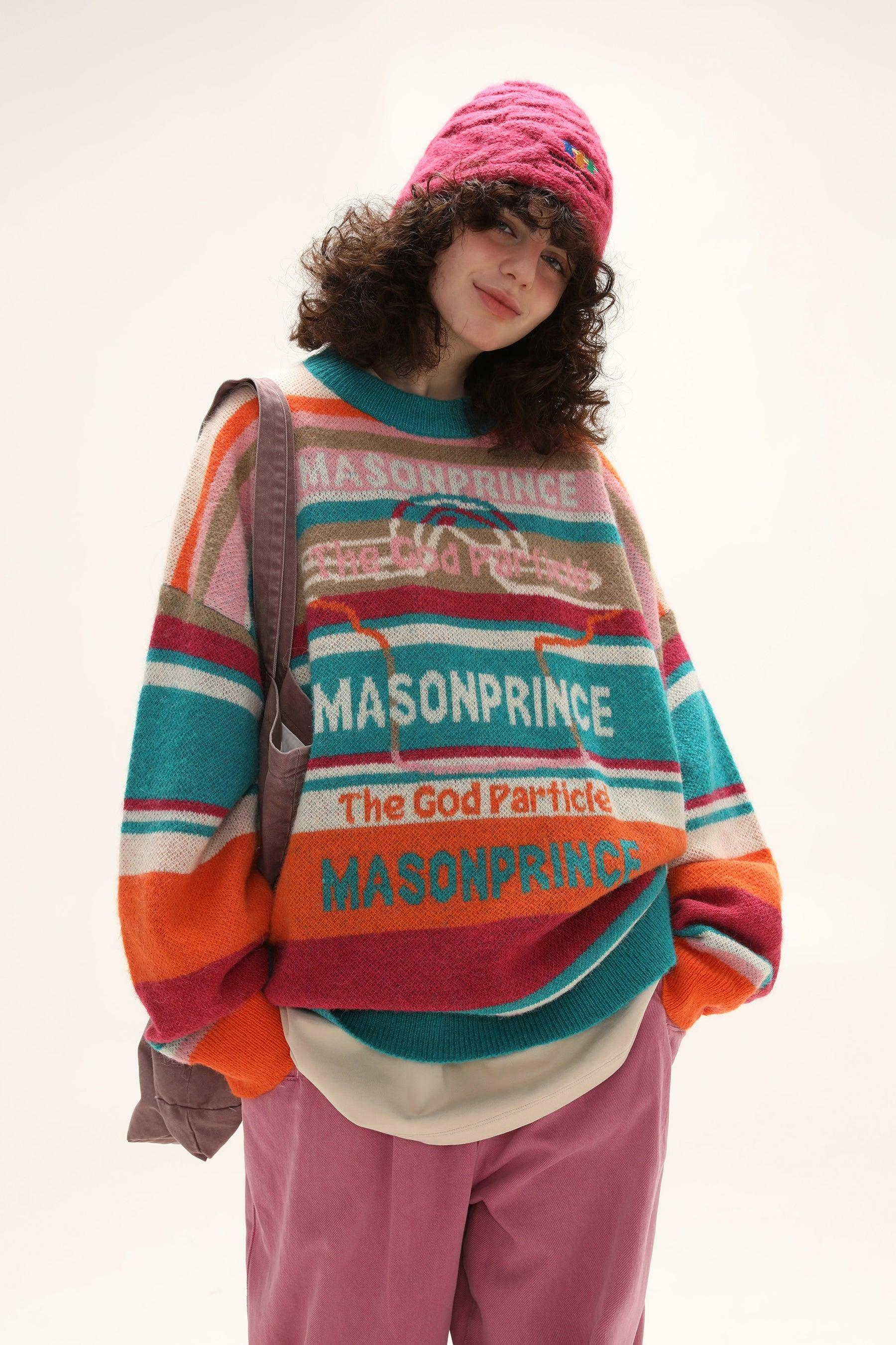 MASONPRINCE Multi-Color Alpaca Knit Sweater - Y2K Grunge, 90s Retro, Pastel Goth Fashion