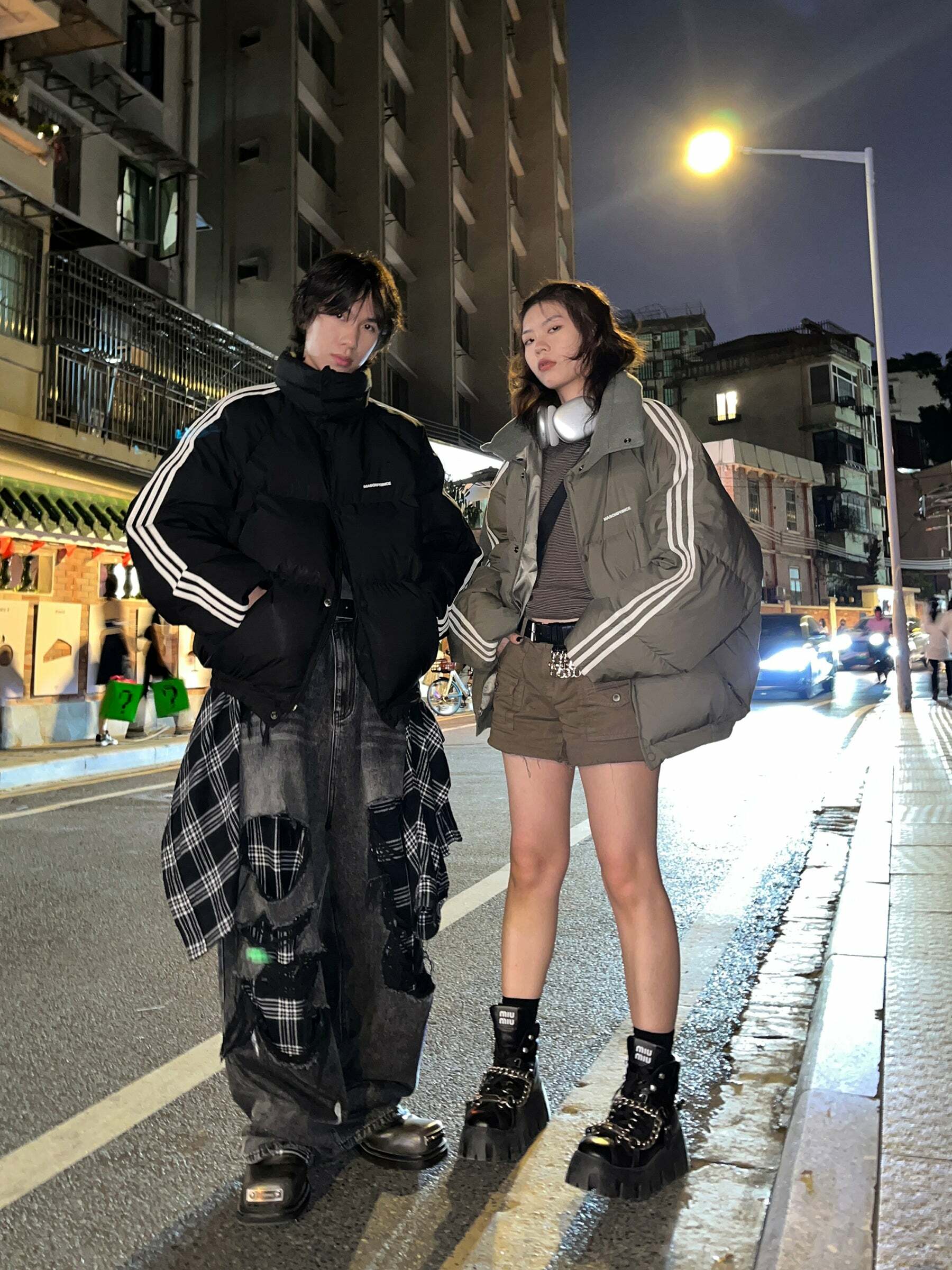 MASONPRINCE Striped Puffer Jacket - Y2K Grunge, 90s Retro, Summer Outfits, Pastel Goth Fashion