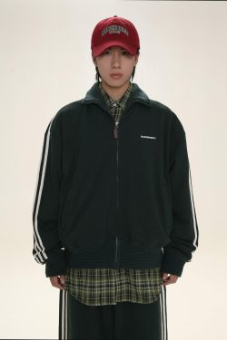 MASONPRINCE Y2K Grunge Track Jacket - 90s Retro Summer Outfit, Gothic Y2K Fashion