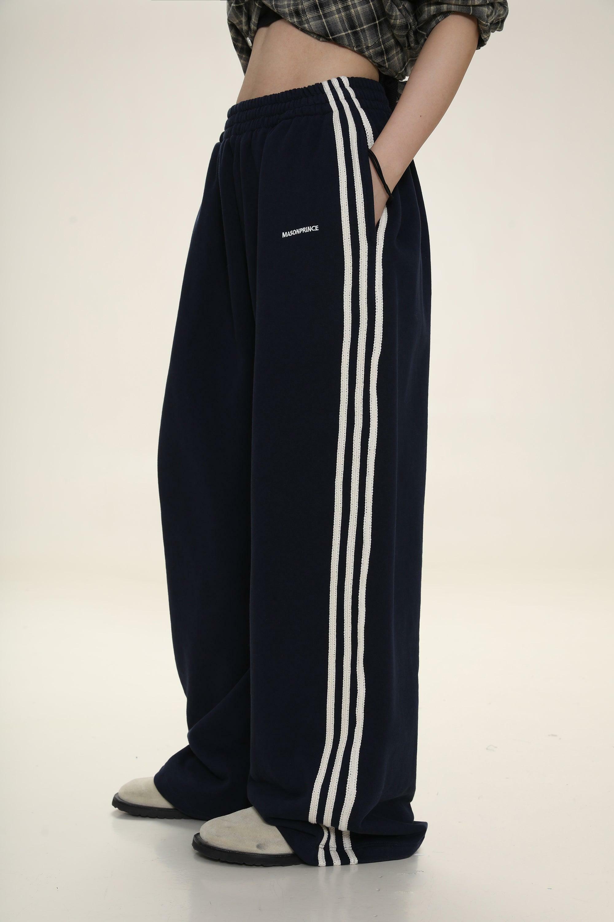 MASONPRINCE Y2K Wide Leg Track Pants - Retro 90s Grunge, Summer Outfits, Hip Hop Fashion