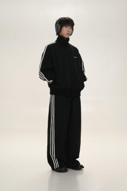MASONPRINCE Y2K Wide Leg Track Pants - Retro 90s Grunge, Summer Outfits, Hip Hop Fashion