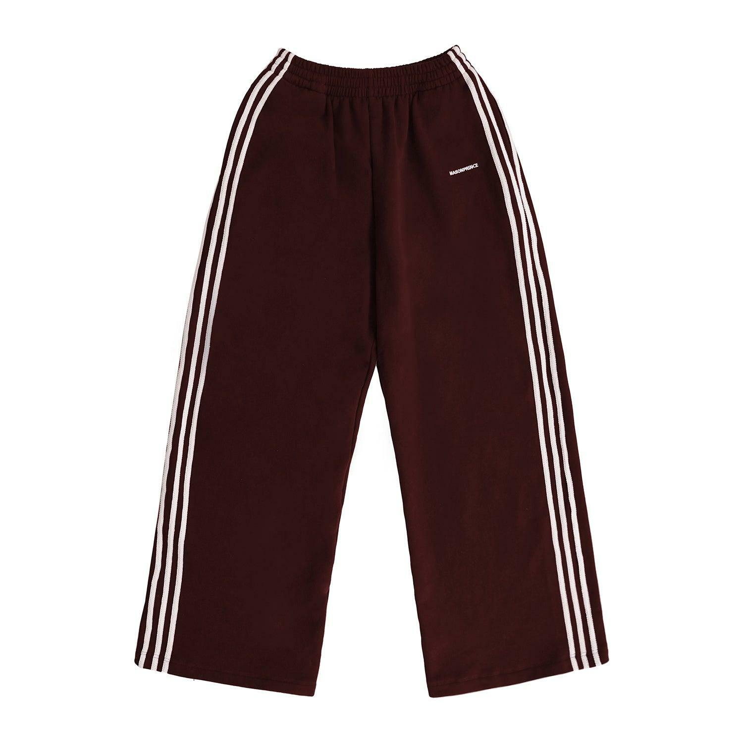 MASONPRINCE Y2K Wide Leg Track Pants - Retro 90s Grunge, Summer Outfits, Hip Hop Fashion