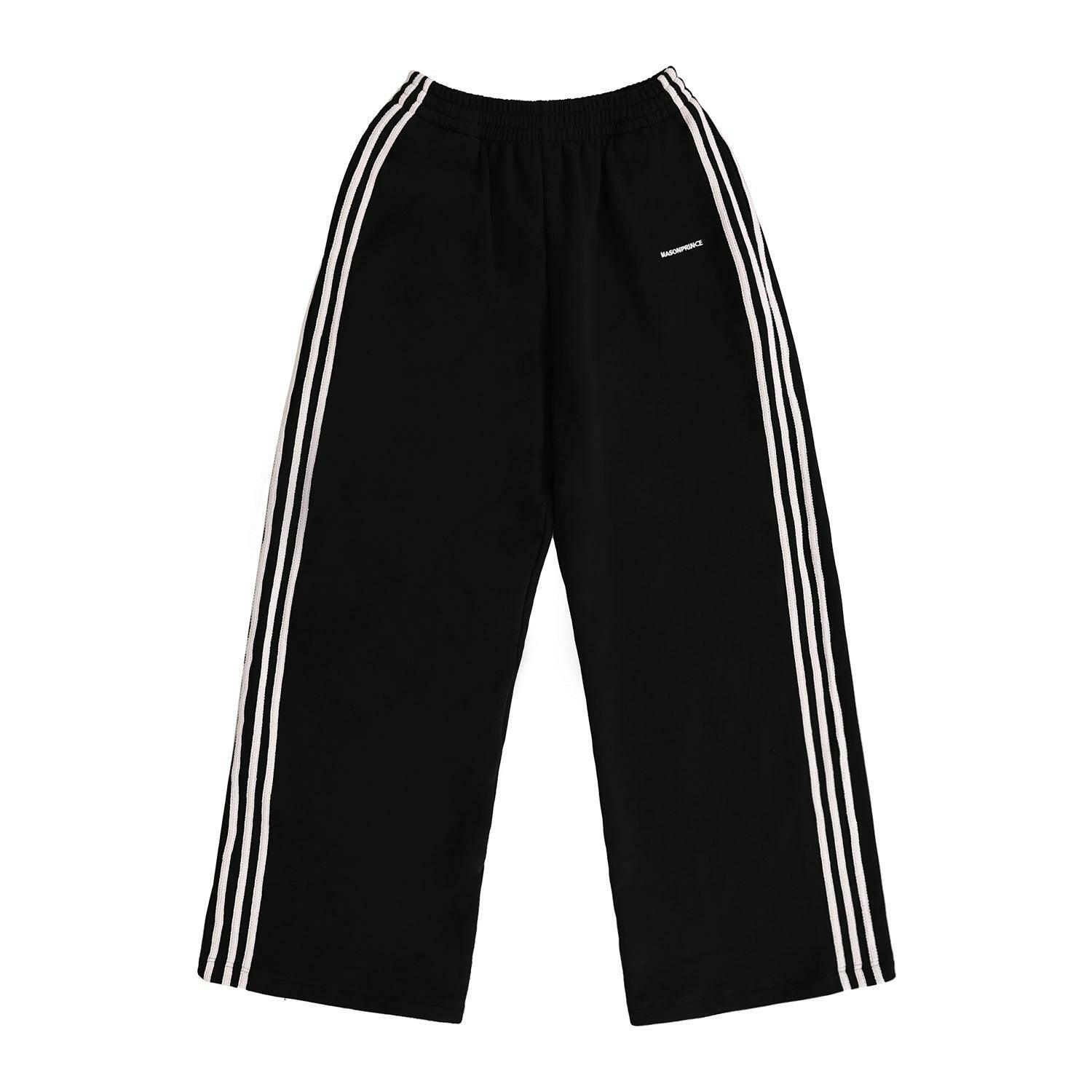 MASONPRINCE Y2K Wide Leg Track Pants - Retro 90s Grunge, Summer Outfits, Hip Hop Fashion