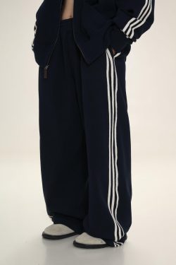 MASONPRINCE Y2K Wide Leg Track Pants - Retro 90s Grunge, Summer Outfits, Hip Hop Fashion