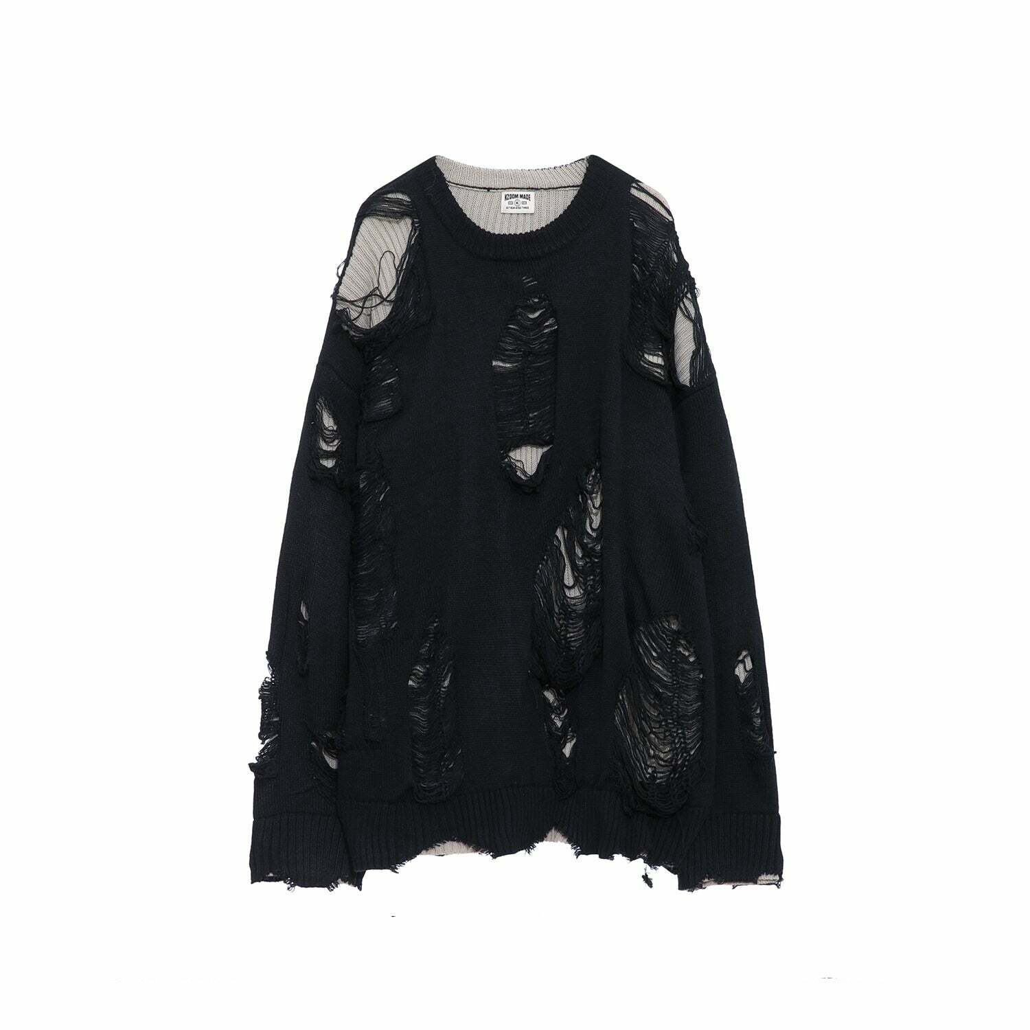 MaxDstr Ripped Grunge Sweater - Y2K Summer, 90s Fashion, Gothic Y2K, Retro Style, Y2