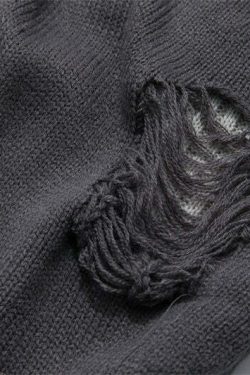 MaxDstr Ripped Grunge Sweater - Y2K Summer, 90s Fashion, Gothic Y2K, Retro Style, Y2