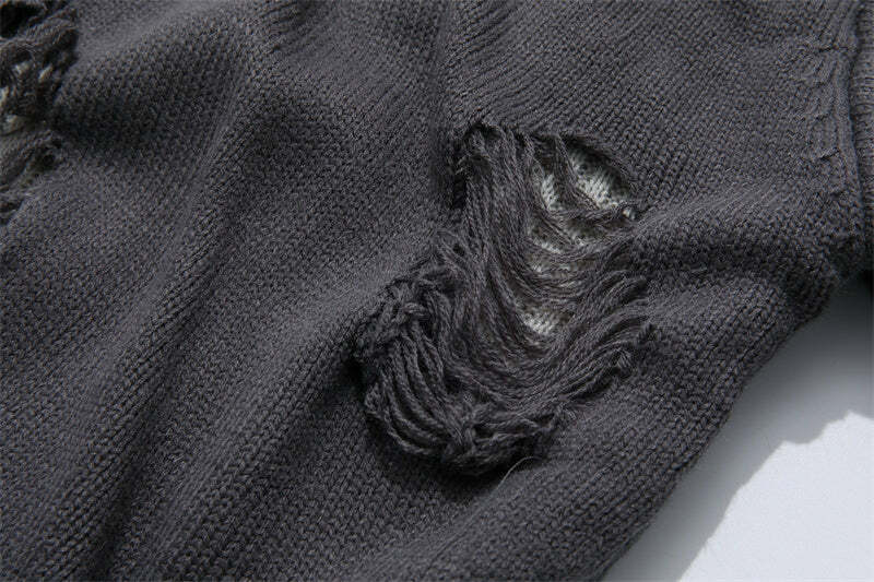 MaxDstr Ripped Grunge Sweater - Y2K Summer, 90s Fashion, Gothic Y2K, Retro Style, Y2