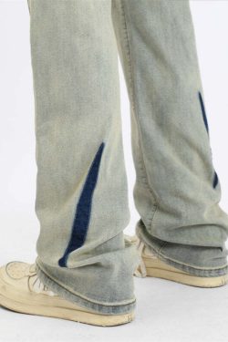 MaxDstr Scratch Ripped Jeans - Y2K Grunge, 90s Fashion, Retro Style, Summer Y2K Outfits