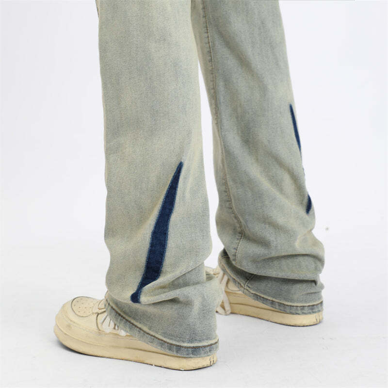 MaxDstr Scratch Ripped Jeans - Y2K Grunge, 90s Fashion, Retro Style, Summer Y2K Outfits
