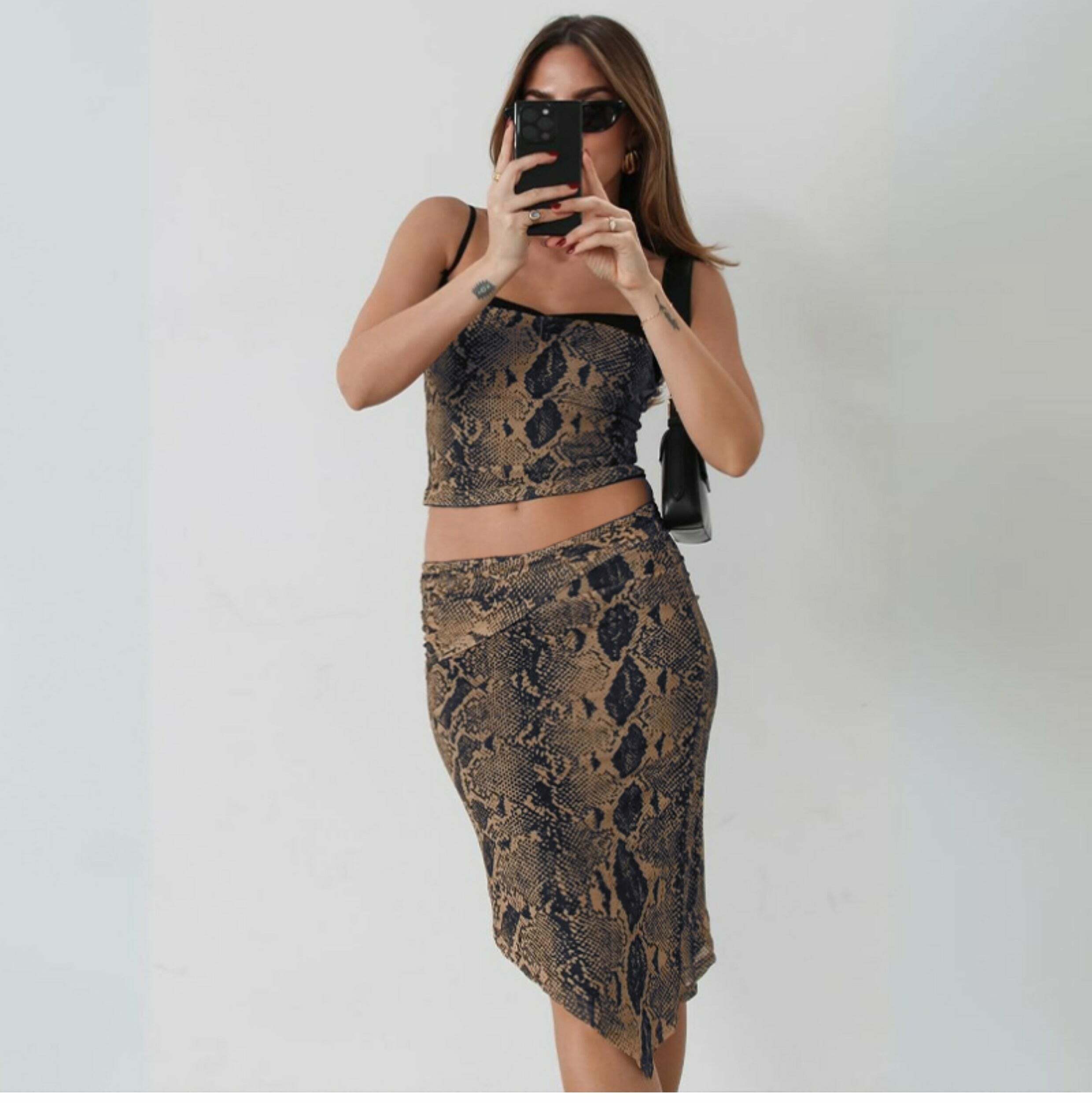 Maya Retro Printed Skirt Set - Y2K Summer Outfits, 90s Fashion, Grunge, Pastel Goth, Y2K