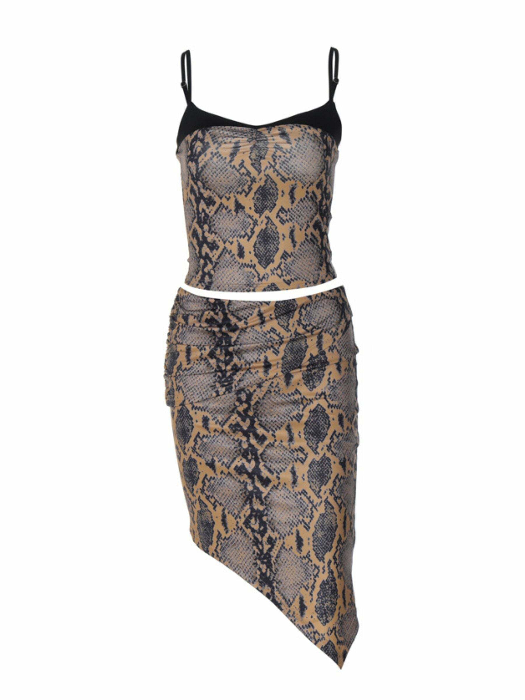 Maya Retro Printed Skirt Set - Y2K Summer Outfits, 90s Fashion, Grunge, Pastel Goth, Y2K