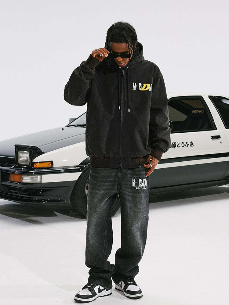 MEDM 'Drifted' Washed Hoodie - Y2K Grunge, 90s Fashion, Retro Style, Summer Y2K Out
