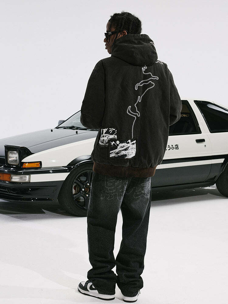 MEDM 'Drifted' Washed Hoodie - Y2K Grunge, 90s Retro, Summer Outfits, Pastel Goth,