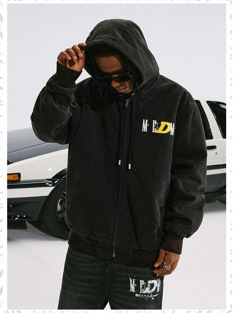 MEDM 'Drifted' Washed Hoodie - Y2K Grunge, 90s Retro, Summer Outfits, Pastel Goth,