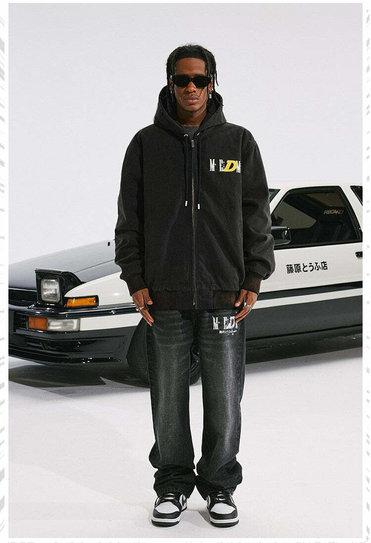 MEDM 'Drifted' Washed Hoodie - Y2K Grunge, 90s Retro, Summer Outfits, Pastel Goth,