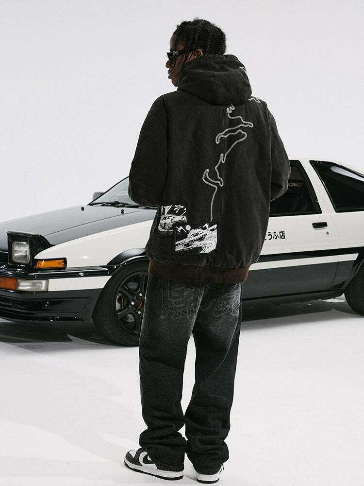 MEDM 'Drifted' Washed Hoodie - Y2K Grunge, 90s Retro, Summer Outfits, Pastel Goth,