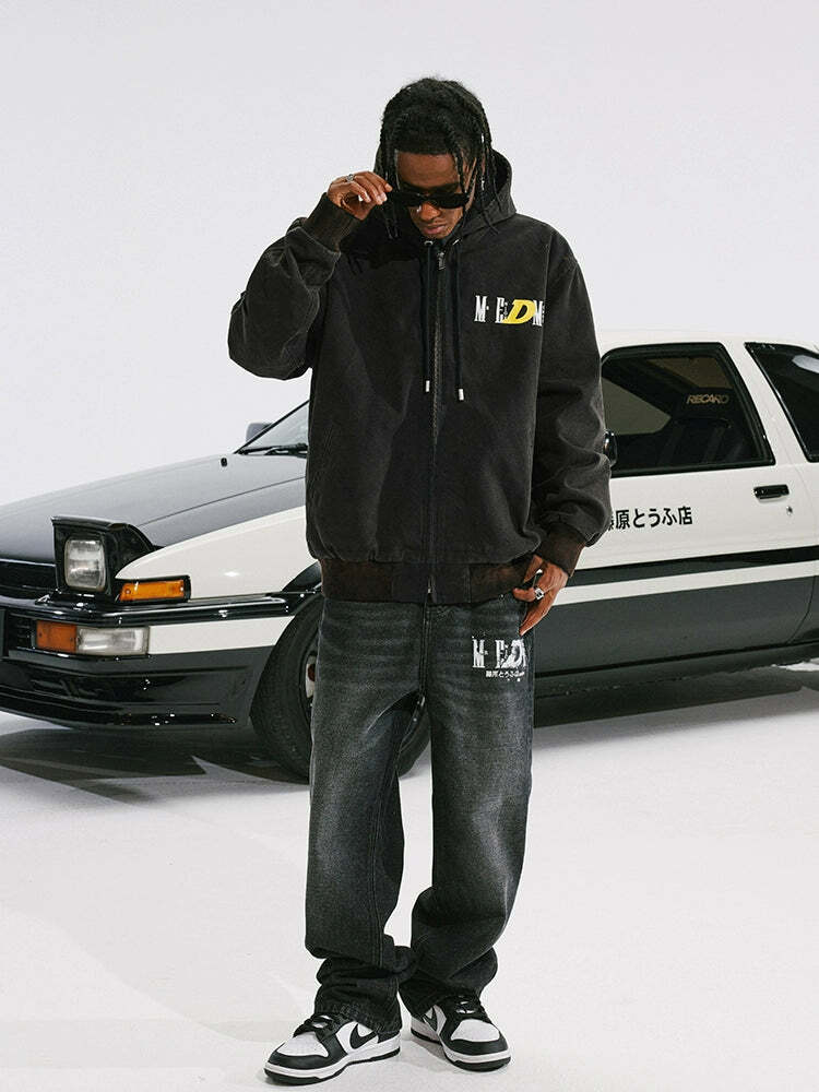 MEDM 'Drifted' Washed Hoodie - Y2K Grunge, 90s Retro, Summer Outfits, Pastel Goth,