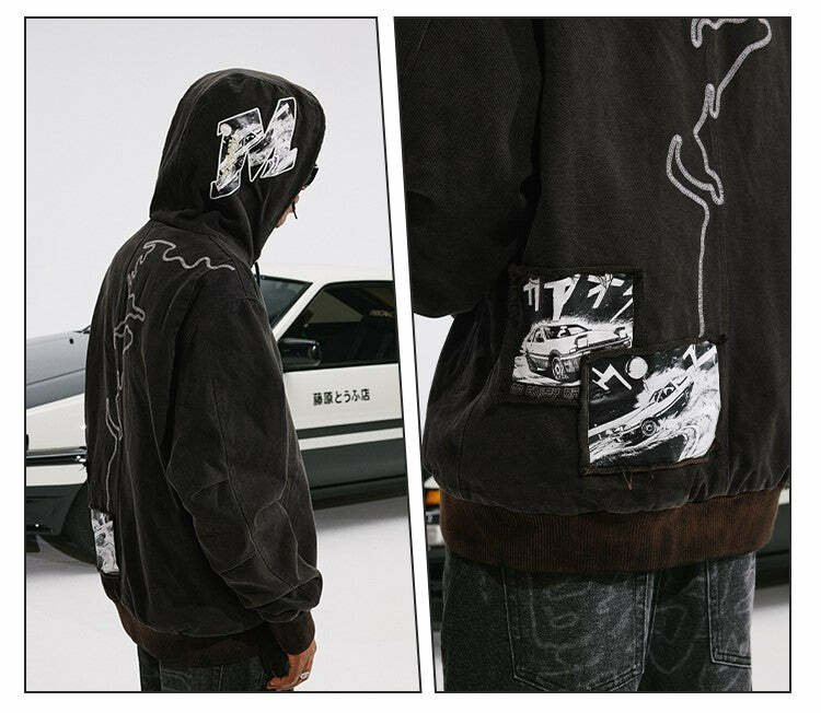 MEDM 'Drifted' Washed Hoodie - Y2K Grunge, 90s Retro, Summer Outfits, Pastel Goth,