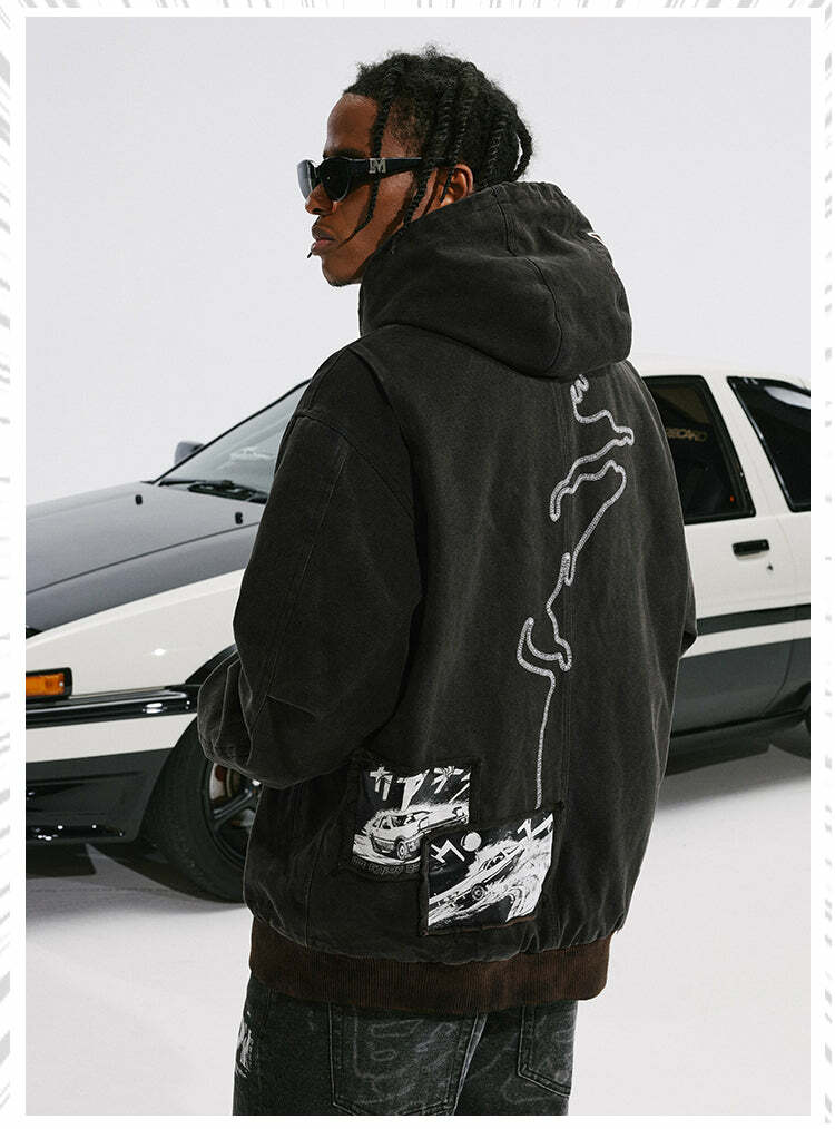 MEDM 'Drifted' Washed Hoodie - Y2K Grunge, 90s Retro, Summer Outfits, Pastel Goth,