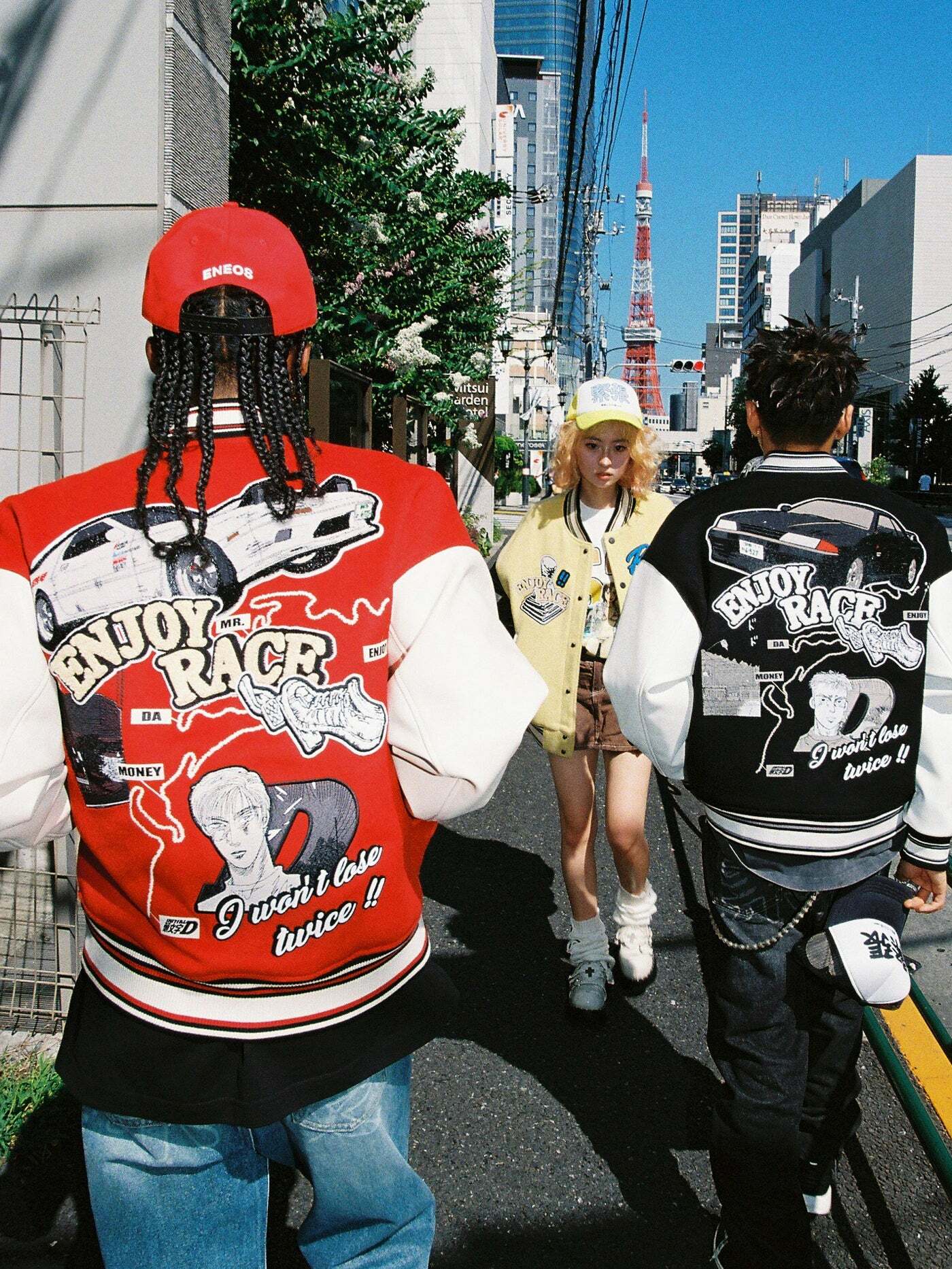 MEDM 'Enjoy the Race' Varsity Jacket - Y2K Grunge, 90s Retro, Summer Outfits, Pastel Goth Style