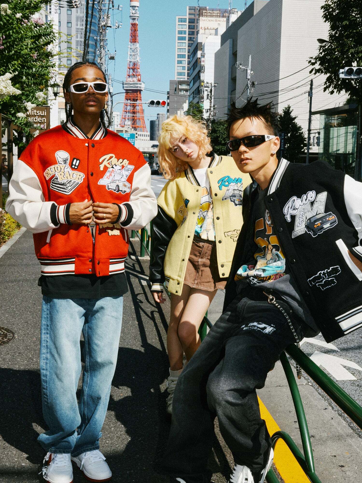 MEDM 'Enjoy the Race' Varsity Jacket - Y2K Summer, 90s Grunge, Retro Hip Hop Fashion
