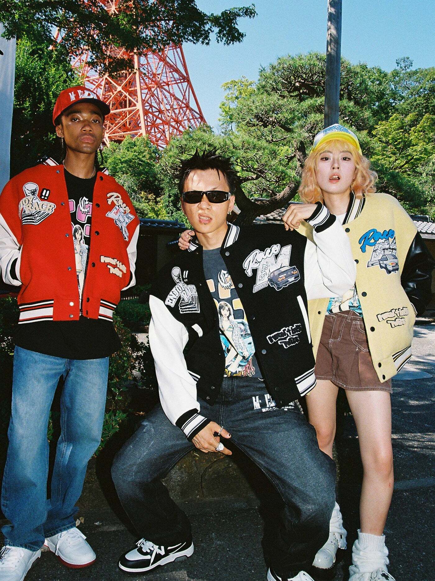 MEDM 'Enjoy the Race' Varsity Jacket - Y2K Summer, 90s Grunge, Retro Hip Hop Fashion