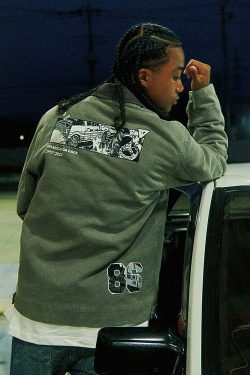MEDM Fast Lane 86 Embroidered Jacket - Y2K Summer, 90s Grunge, Retro Hip Hop Fashion