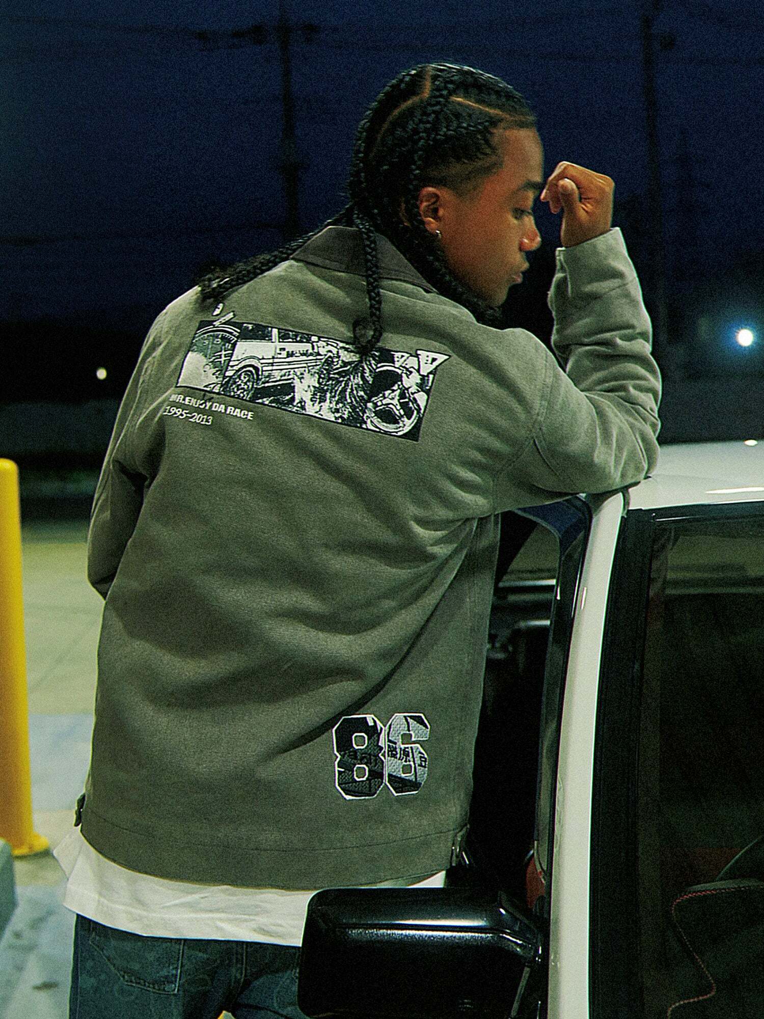 MEDM Fast Lane 86 Embroidered Jacket - Y2K Summer, 90s Grunge, Retro Hip Hop Fashion