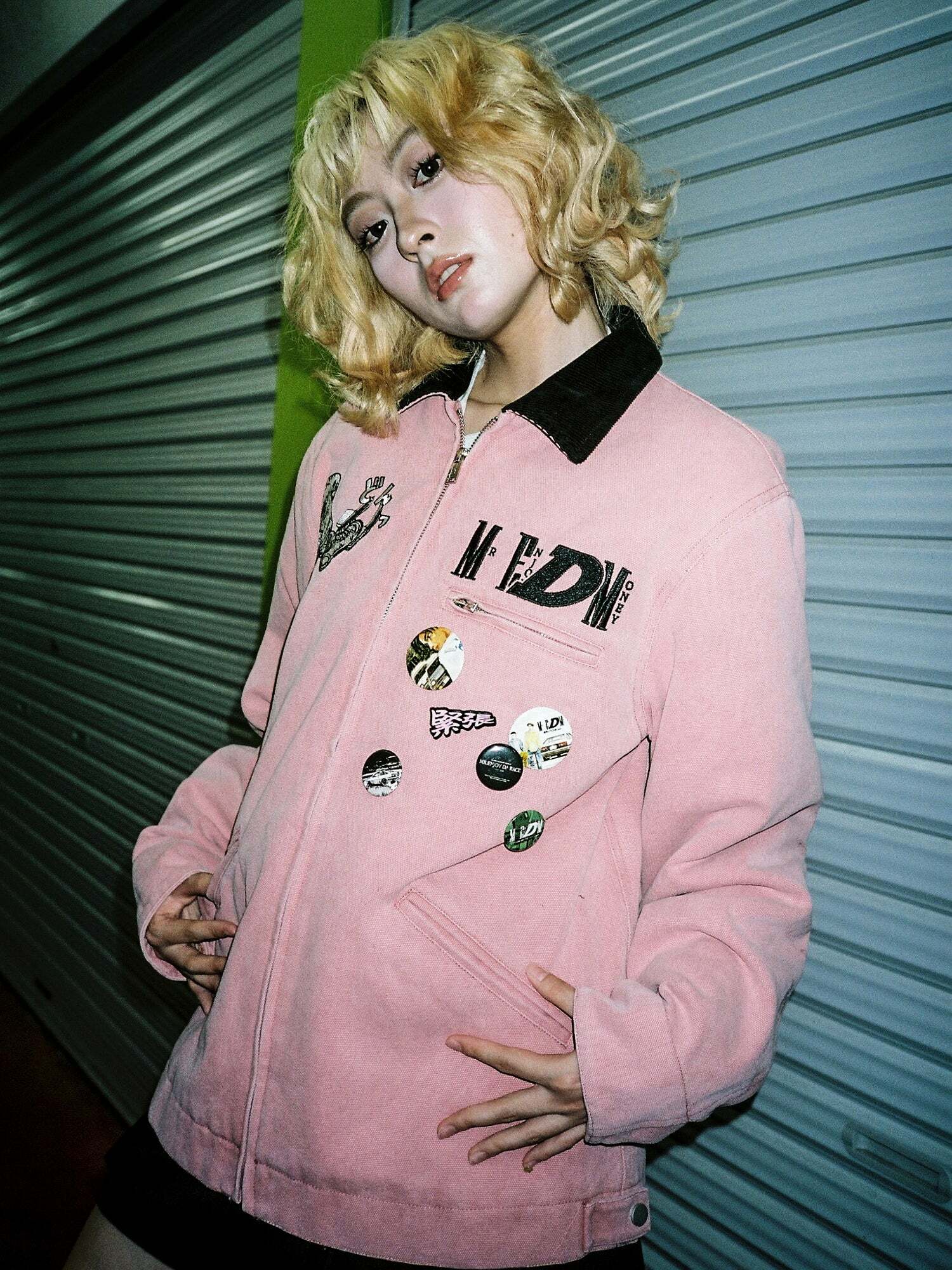 MEDM Fast Lane 86 Embroidered Jacket - Y2K Summer, 90s Grunge, Retro Hip Hop Fashion
